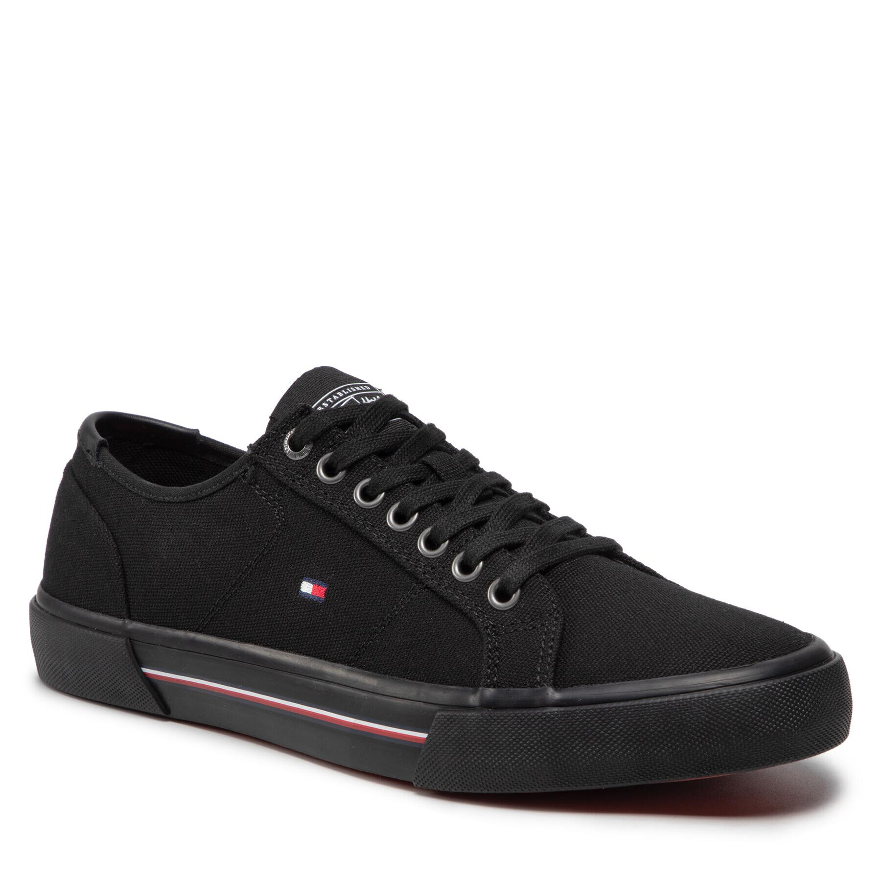 Tommy Hilfiger Гуменки Core Corporate Canvas Vulc FM0FM04000 Черен - Pepit.bg