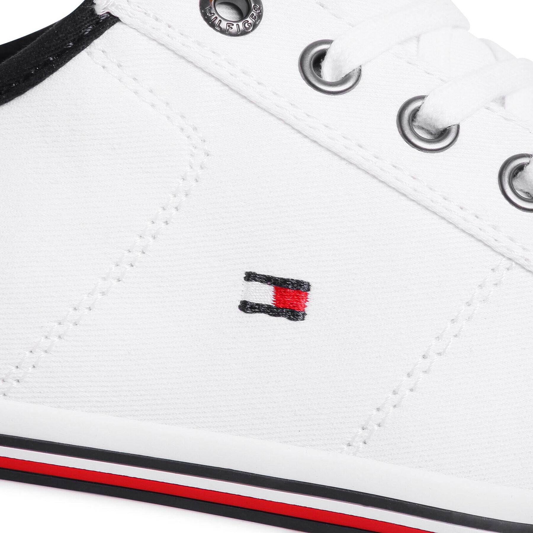 Tommy Hilfiger Гуменки Core Corporate Textile Sneaker FM0FM02676 Бял - Pepit.bg