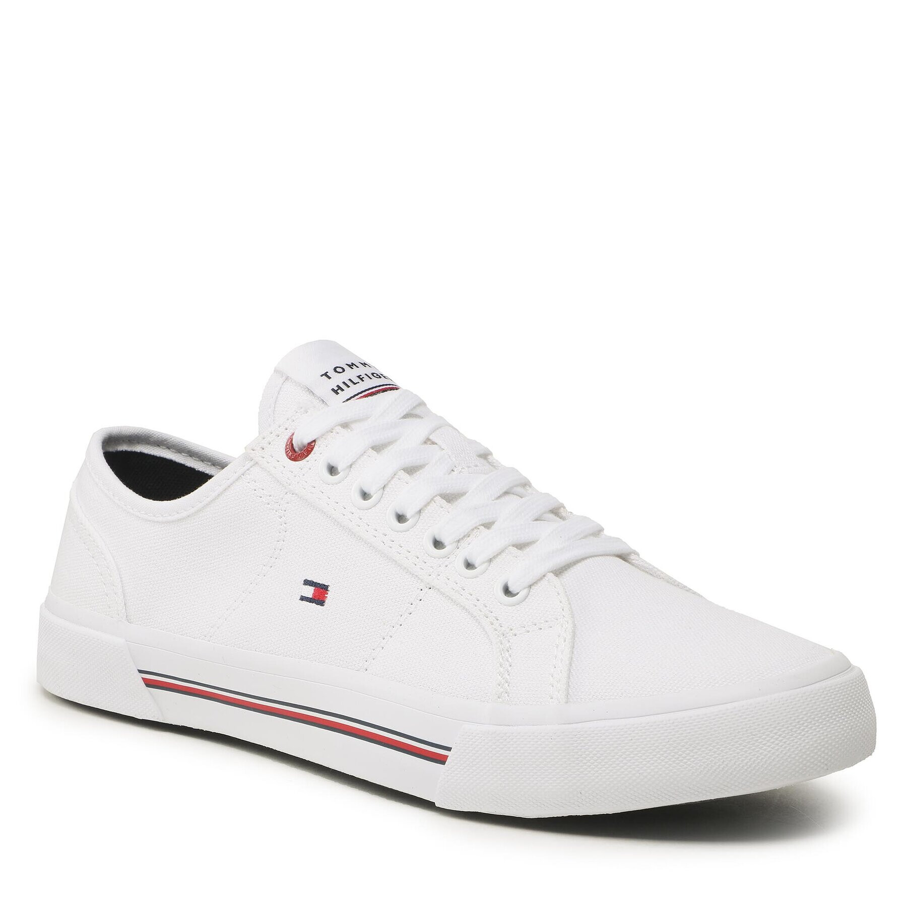 Tommy Hilfiger Гуменки Core Corporate Vulc Canvas FM0FM04560 Бял - Pepit.bg