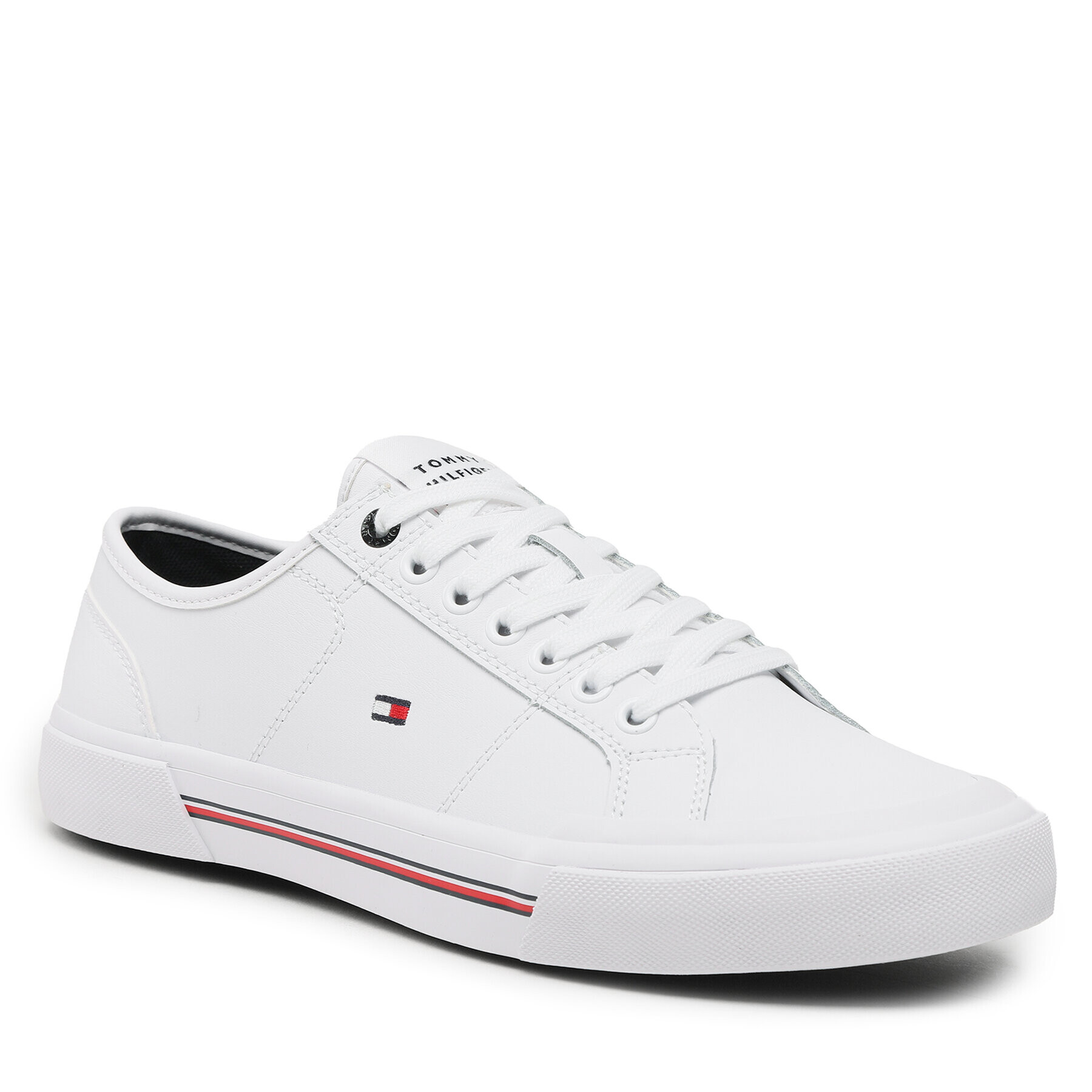 Tommy Hilfiger Гуменки Core Corporate Vulc Leather FM0FM04561 Бял - Pepit.bg