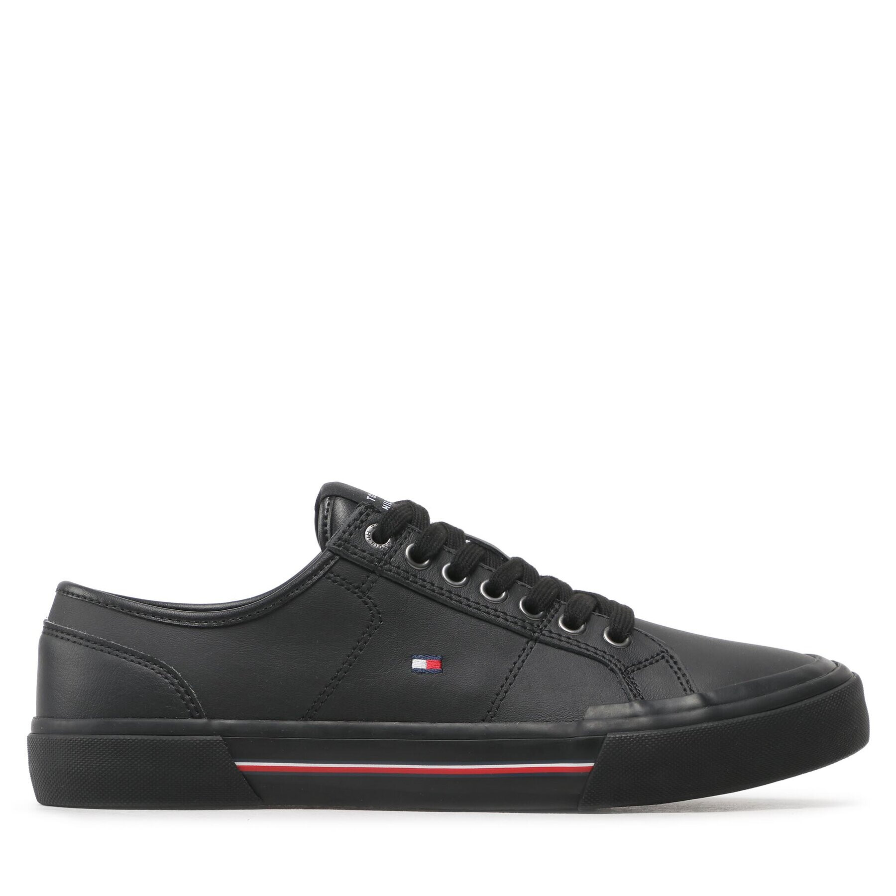 Tommy Hilfiger Гуменки Core Corporate Vulc Leather FM0FM04561 Черен - Pepit.bg