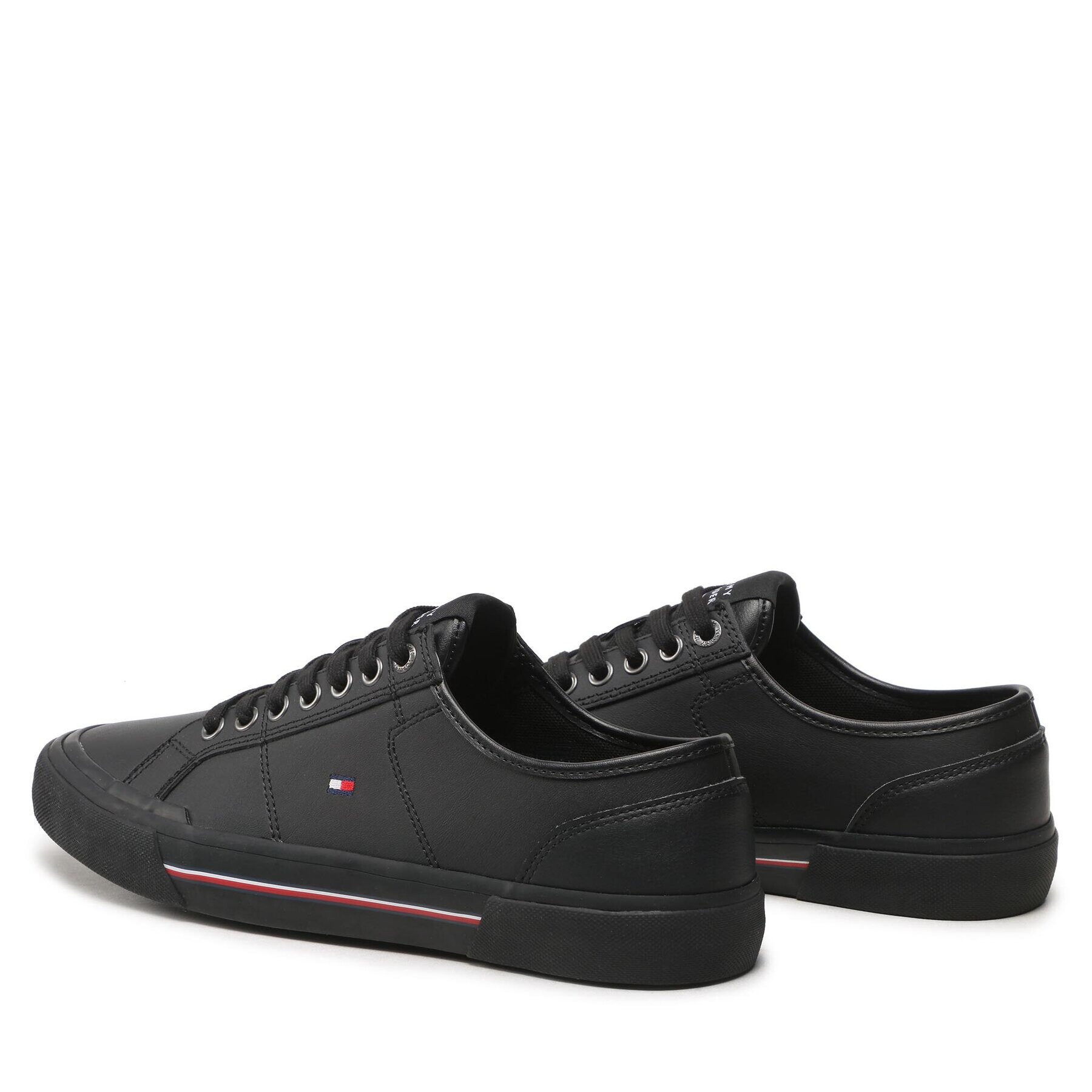 Tommy Hilfiger Гуменки Core Corporate Vulc Leather FM0FM04561 Черен - Pepit.bg