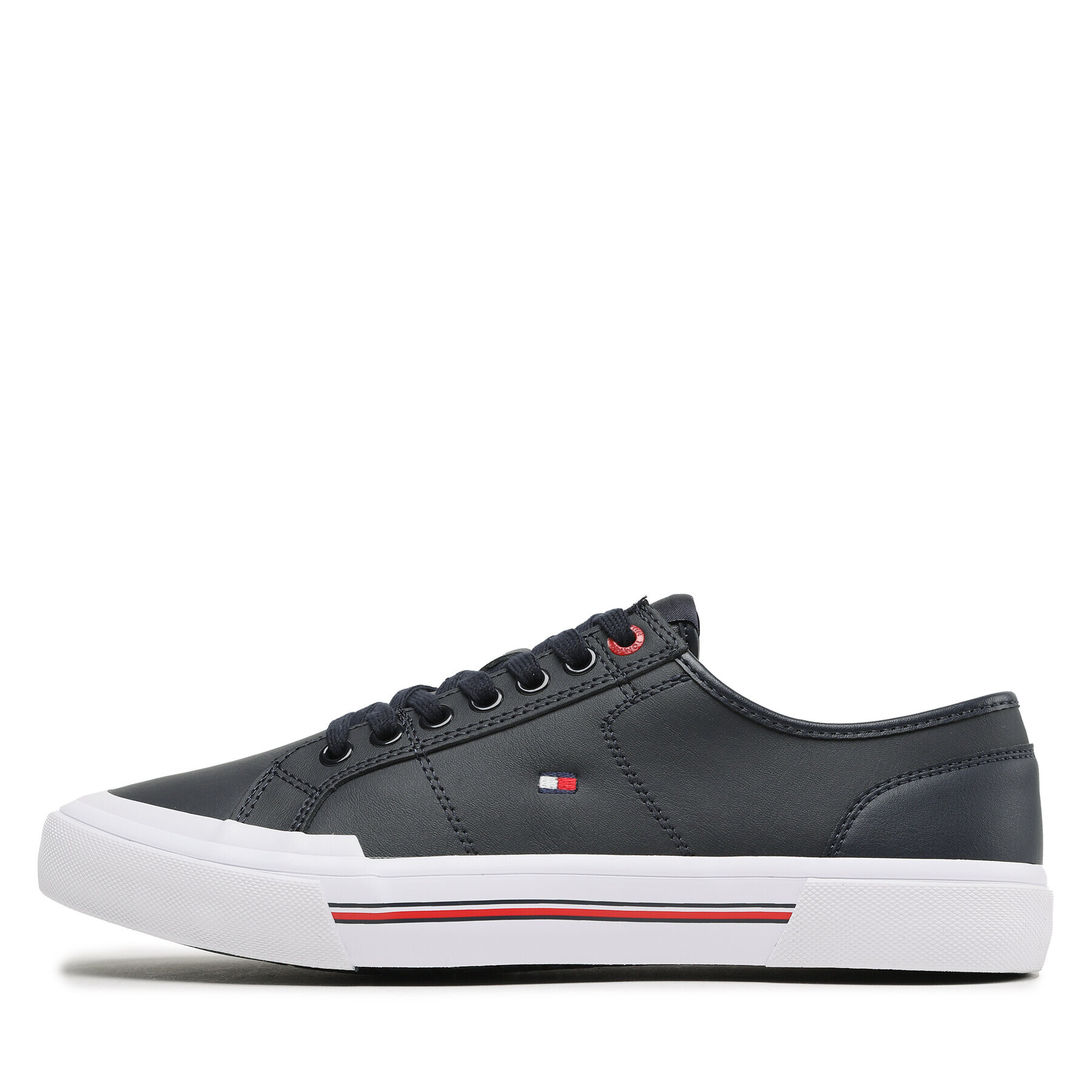 Tommy Hilfiger Гуменки Core Corporate Vulc Leather FM0FM04561 Тъмносин - Pepit.bg