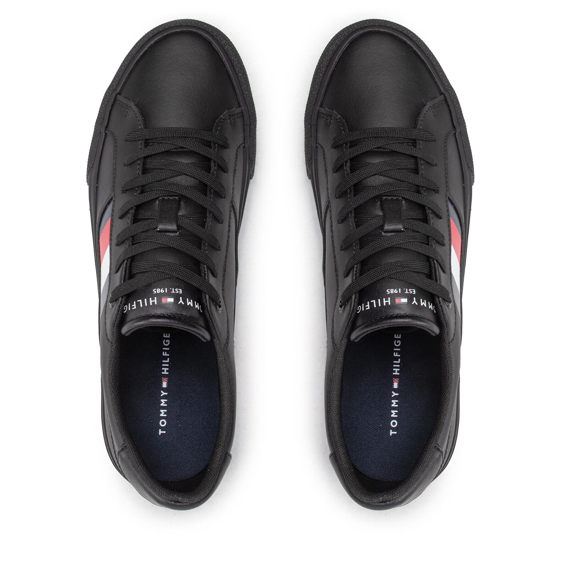 Tommy Hilfiger Гуменки Core Stripes Vulc Leather FM0FM04140 Черен - Pepit.bg