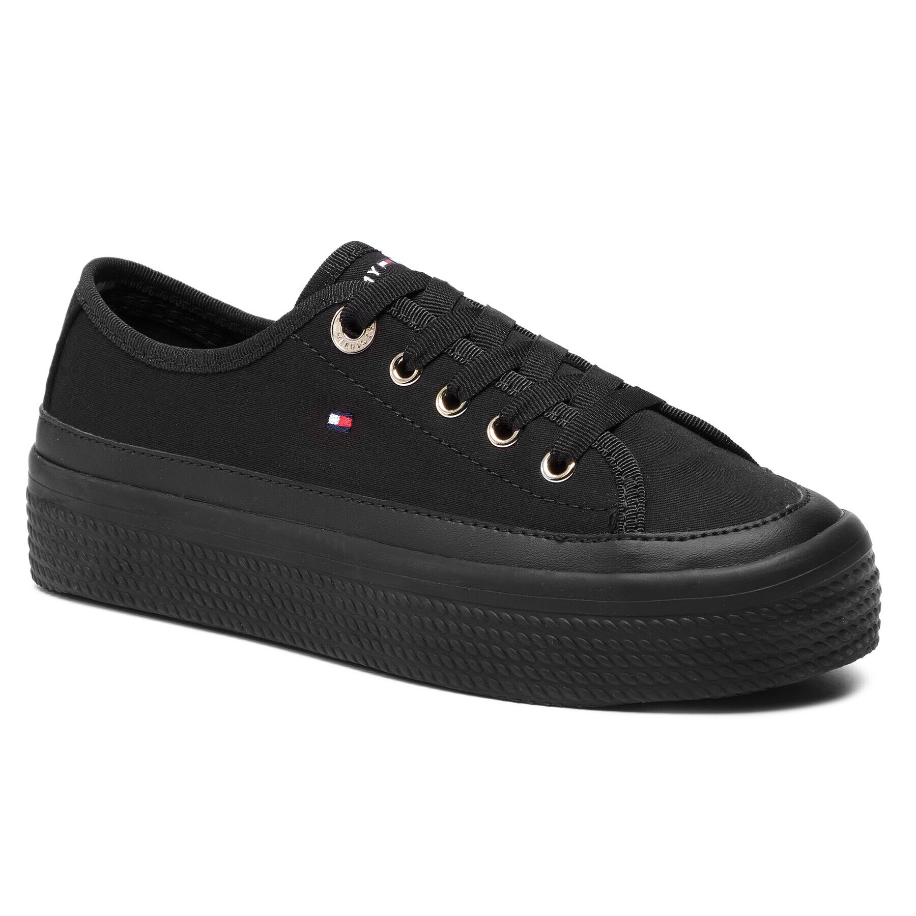 Tommy Hilfiger Гуменки Corporate Flatform Sneaker FW0FW02456 Черен - Pepit.bg
