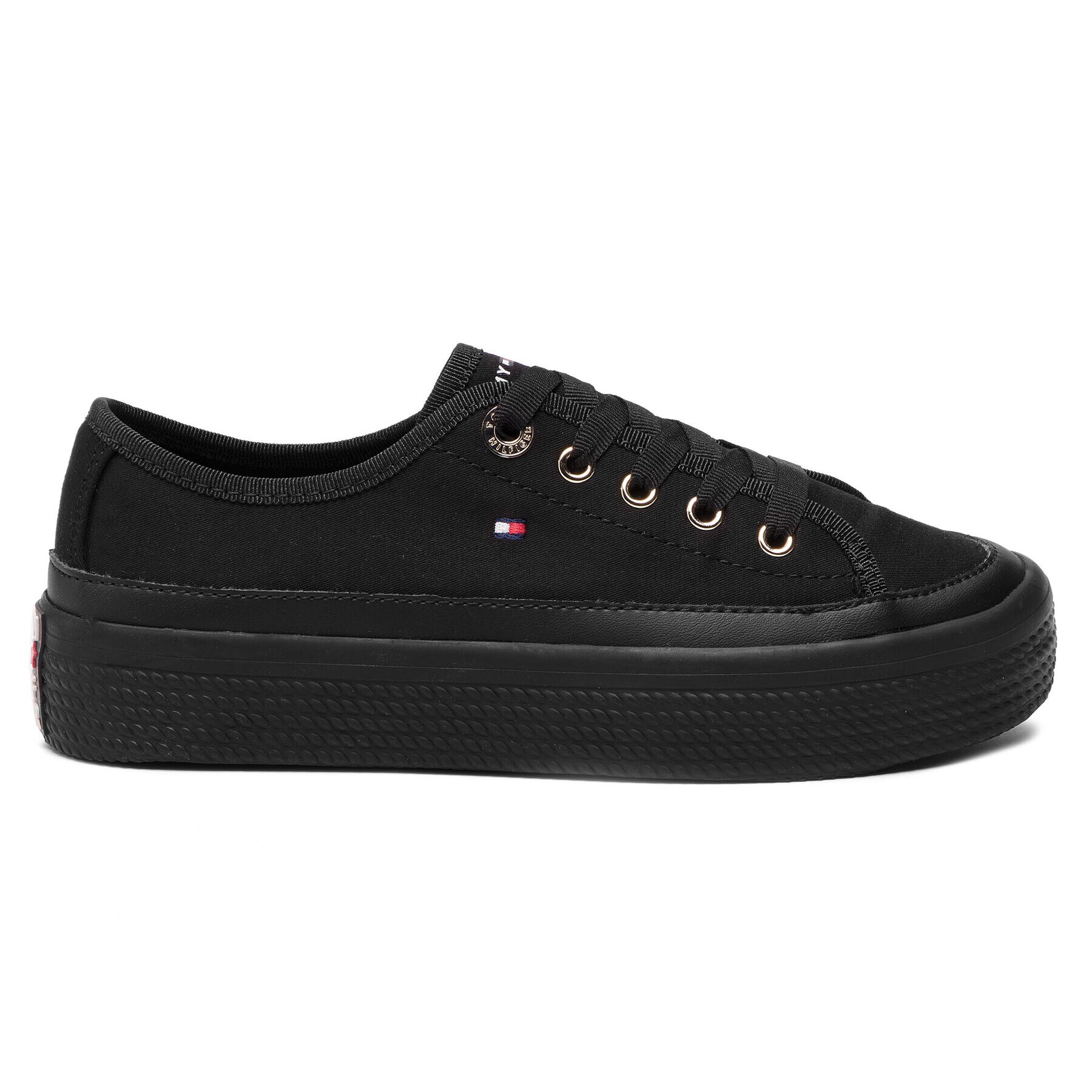 Tommy Hilfiger Гуменки Corporate Flatform Sneaker FW0FW02456 Черен - Pepit.bg
