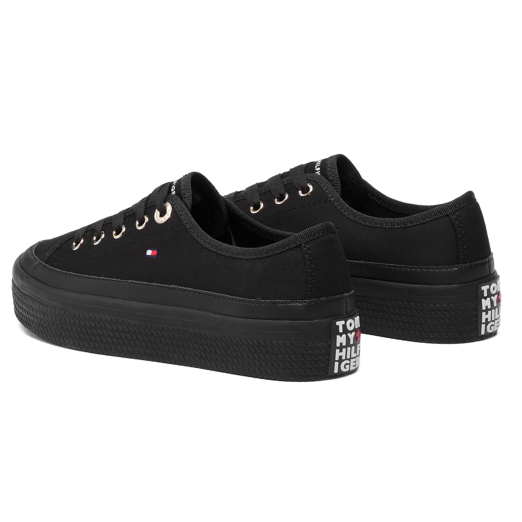 Tommy Hilfiger Гуменки Corporate Flatform Sneaker FW0FW02456 Черен - Pepit.bg