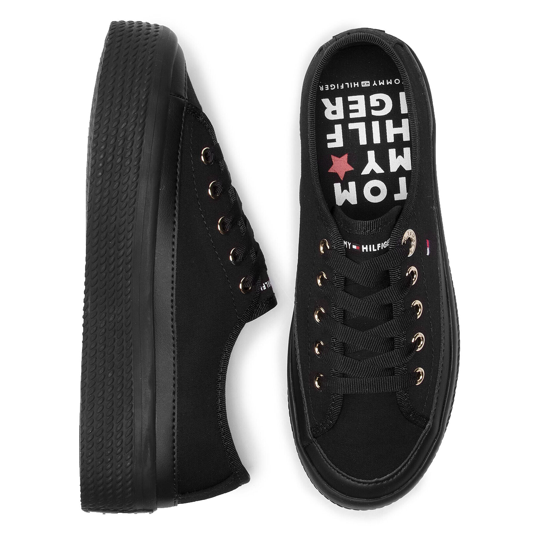 Tommy Hilfiger Гуменки Corporate Flatform Sneaker FW0FW02456 Черен - Pepit.bg