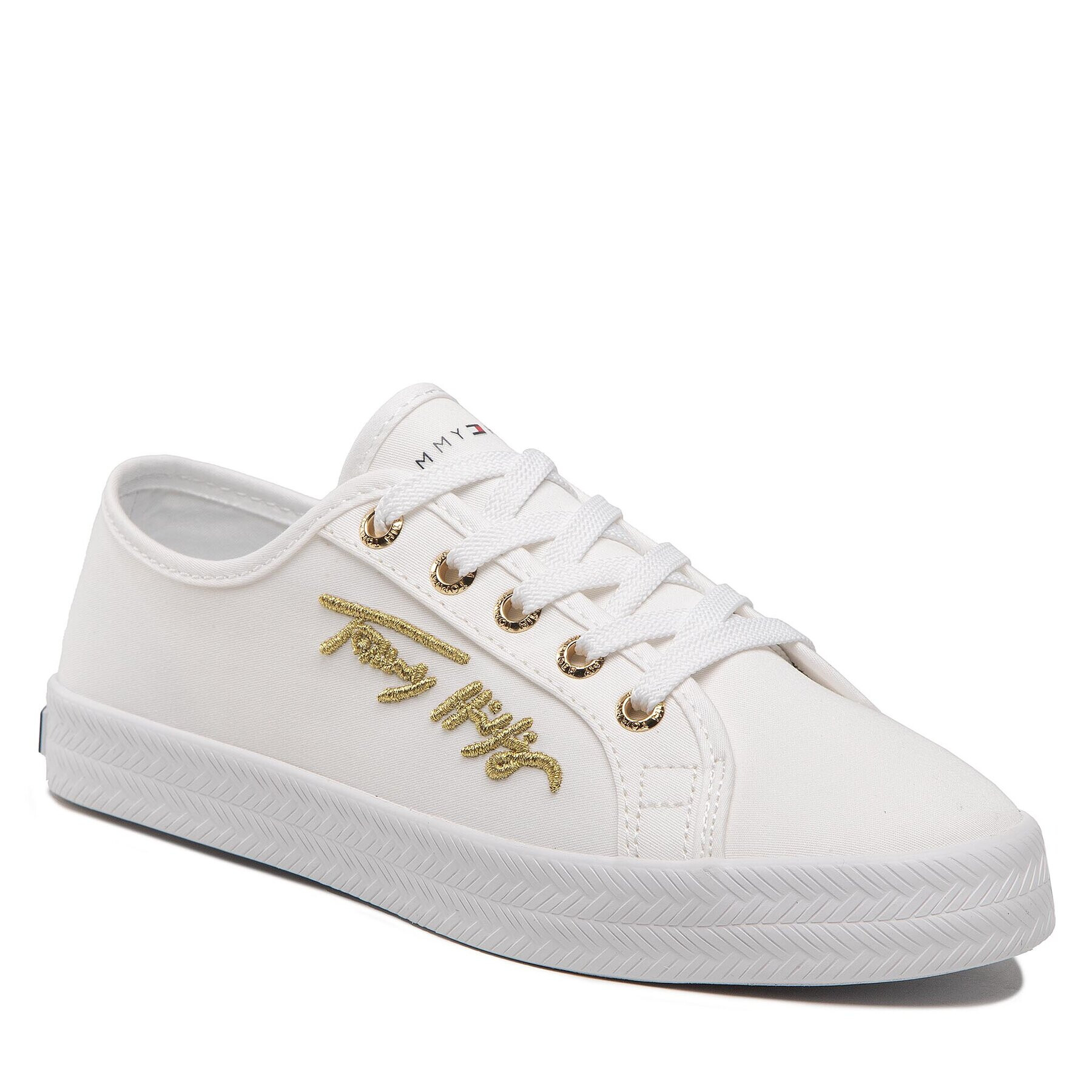 Tommy Hilfiger Гуменки Essential Gold Th Sneaker FW0FW06122 Бял - Pepit.bg