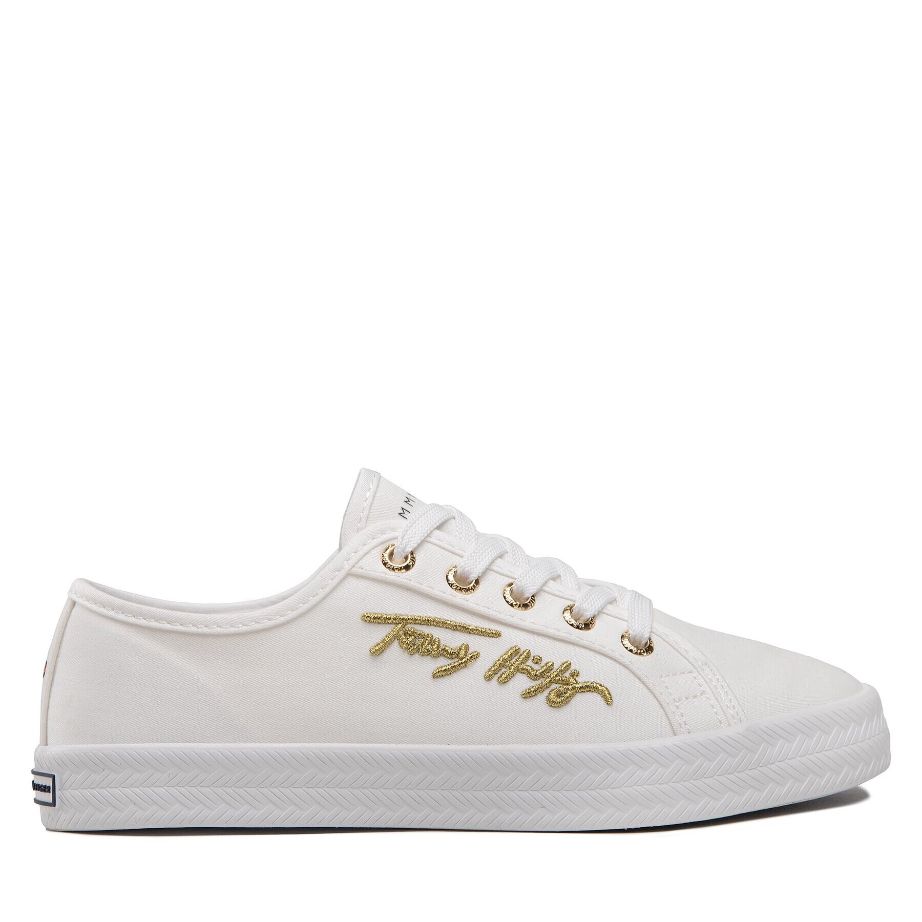 Tommy Hilfiger Гуменки Essential Gold Th Sneaker FW0FW06122 Бял - Pepit.bg