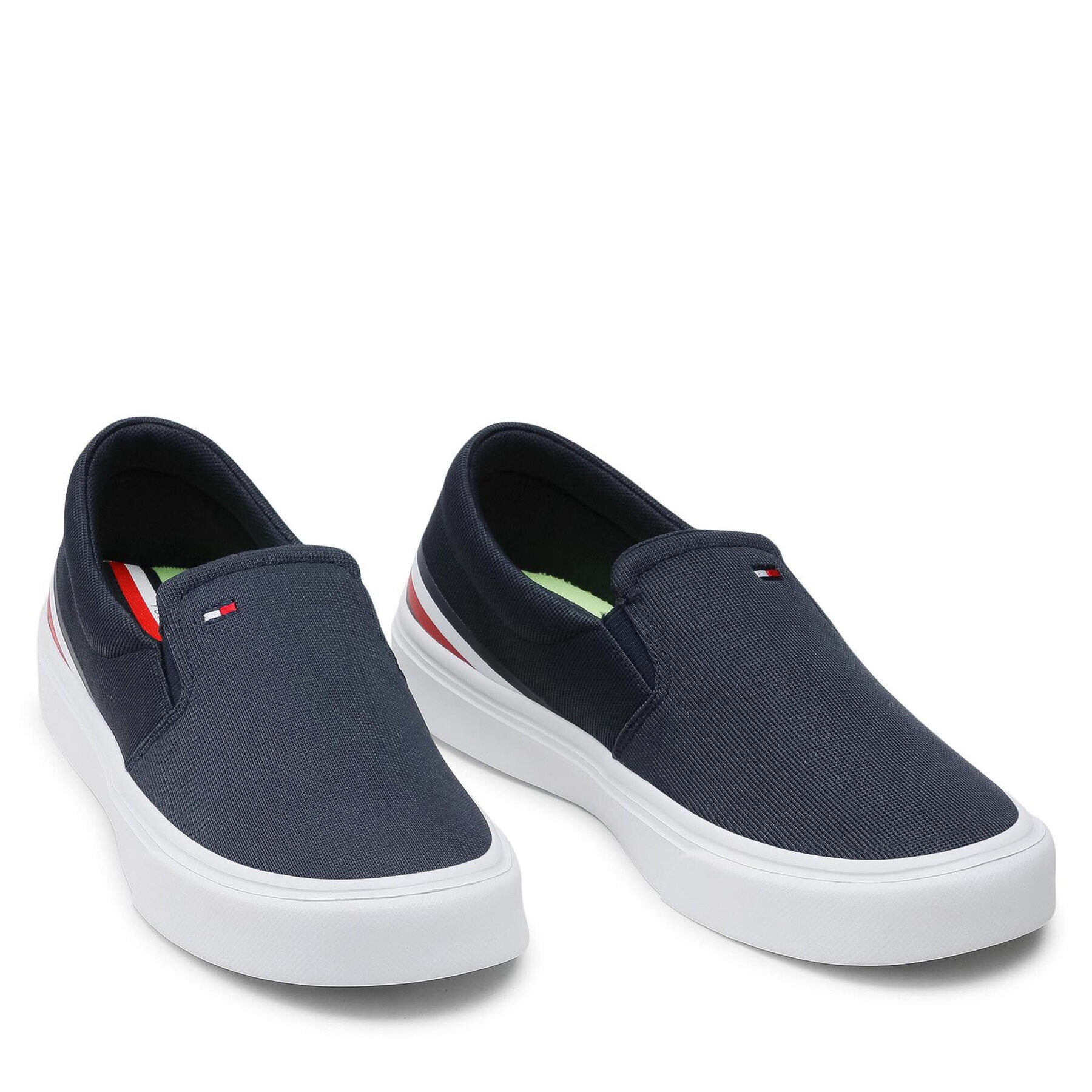 Tommy Hilfiger Гуменки Lightweight Stripes Slip On FM0FM03613 Тъмносин - Pepit.bg