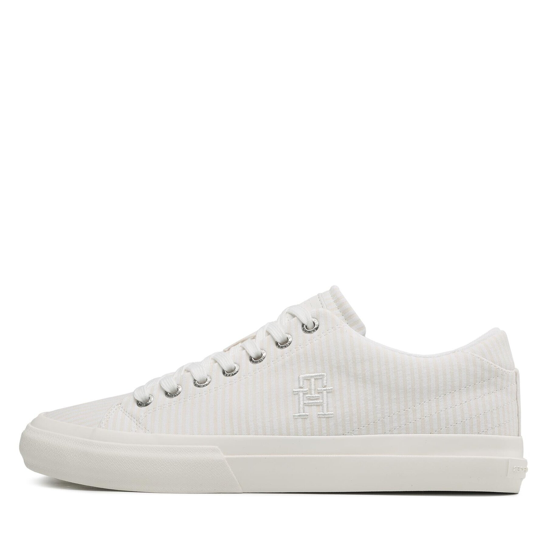 Tommy Hilfiger Гуменки Th Hi Vulc Street Low Seersucker FM0FM04540 Бежов - Pepit.bg