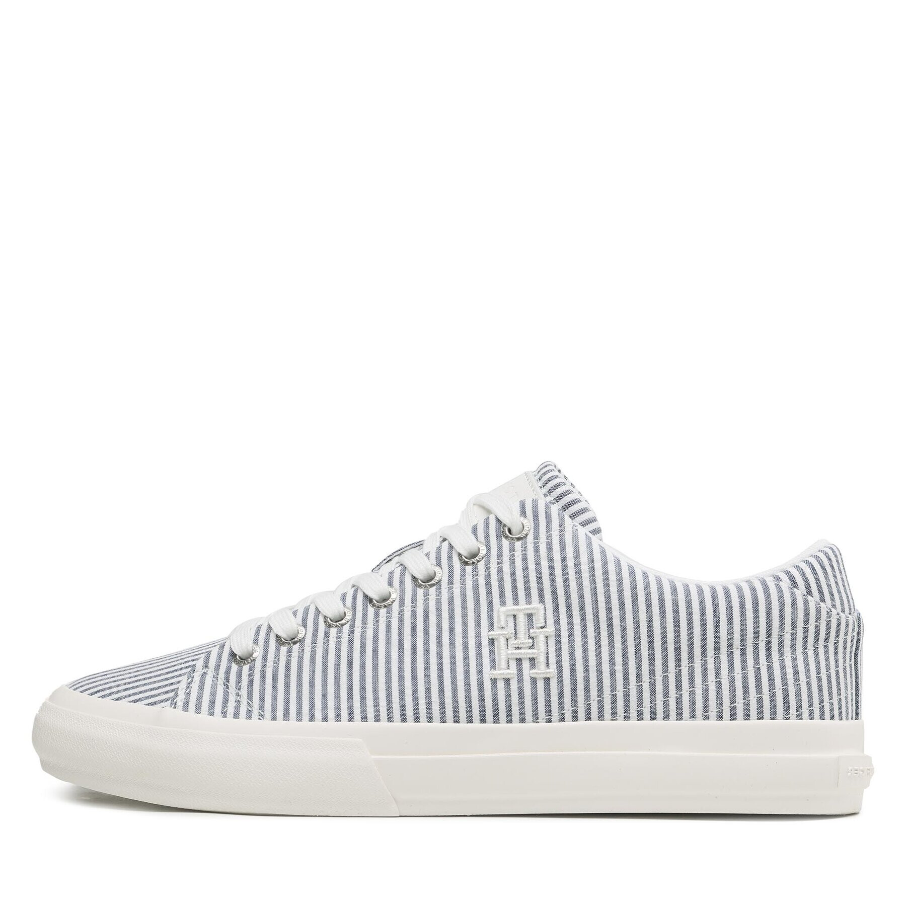 Tommy Hilfiger Гуменки Th Hi Vulc Street Low Seersucker FM0FM04540 Син - Pepit.bg