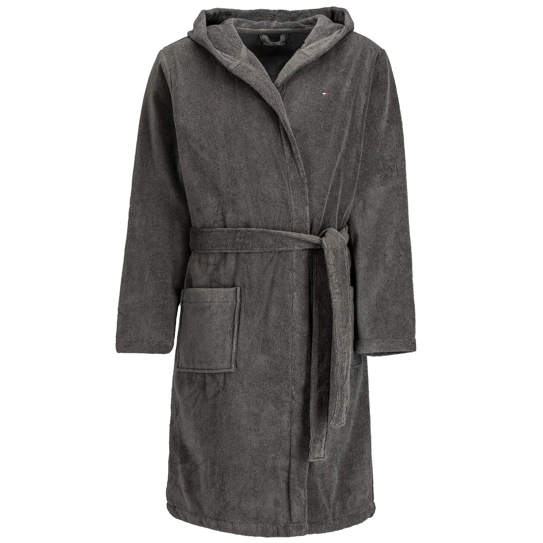 Tommy Hilfiger Халат Icon Hooded Bathrobe 2S87905573 Сив - Pepit.bg