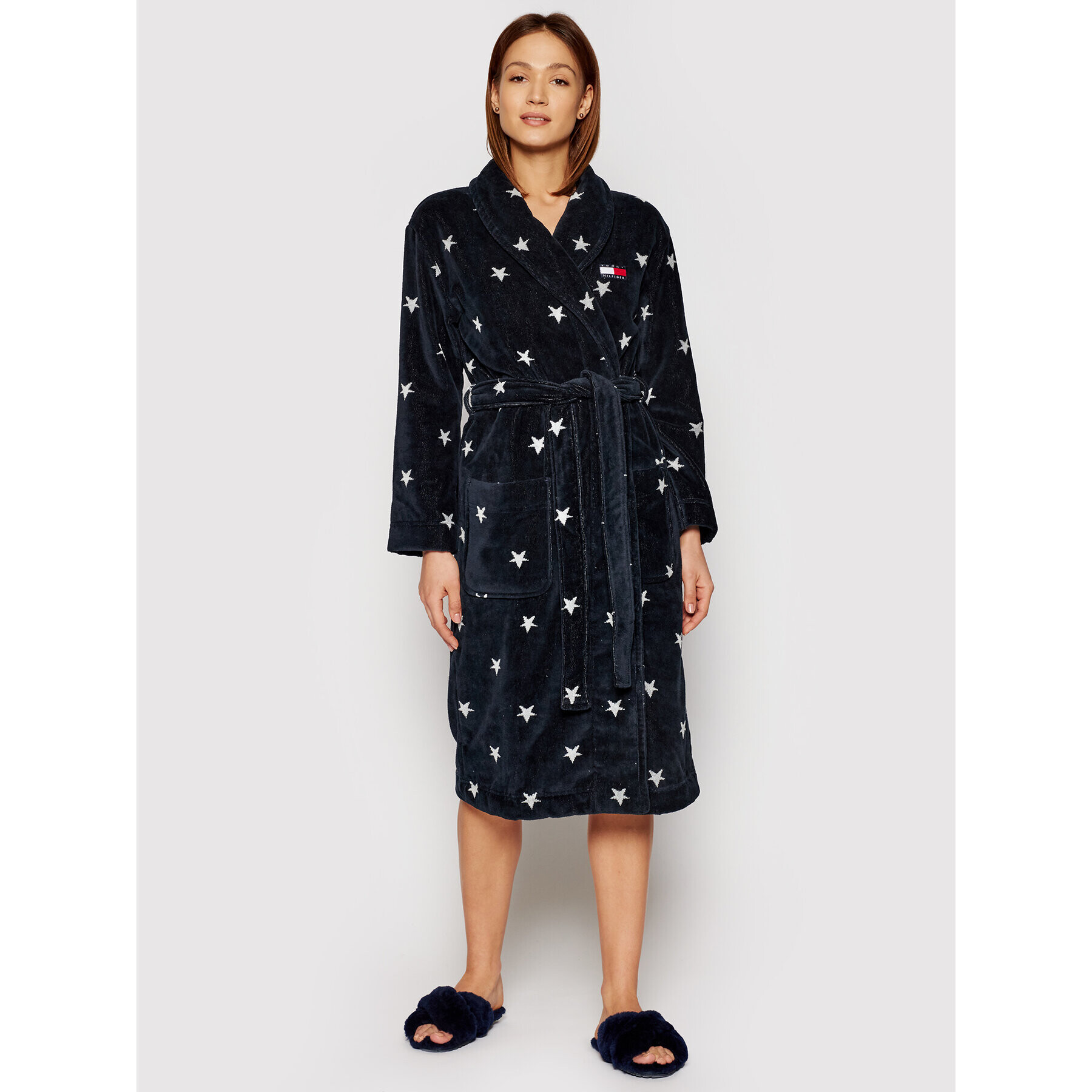 Tommy Hilfiger Халат Robe Stars UW0UW02902 Тъмносин - Pepit.bg