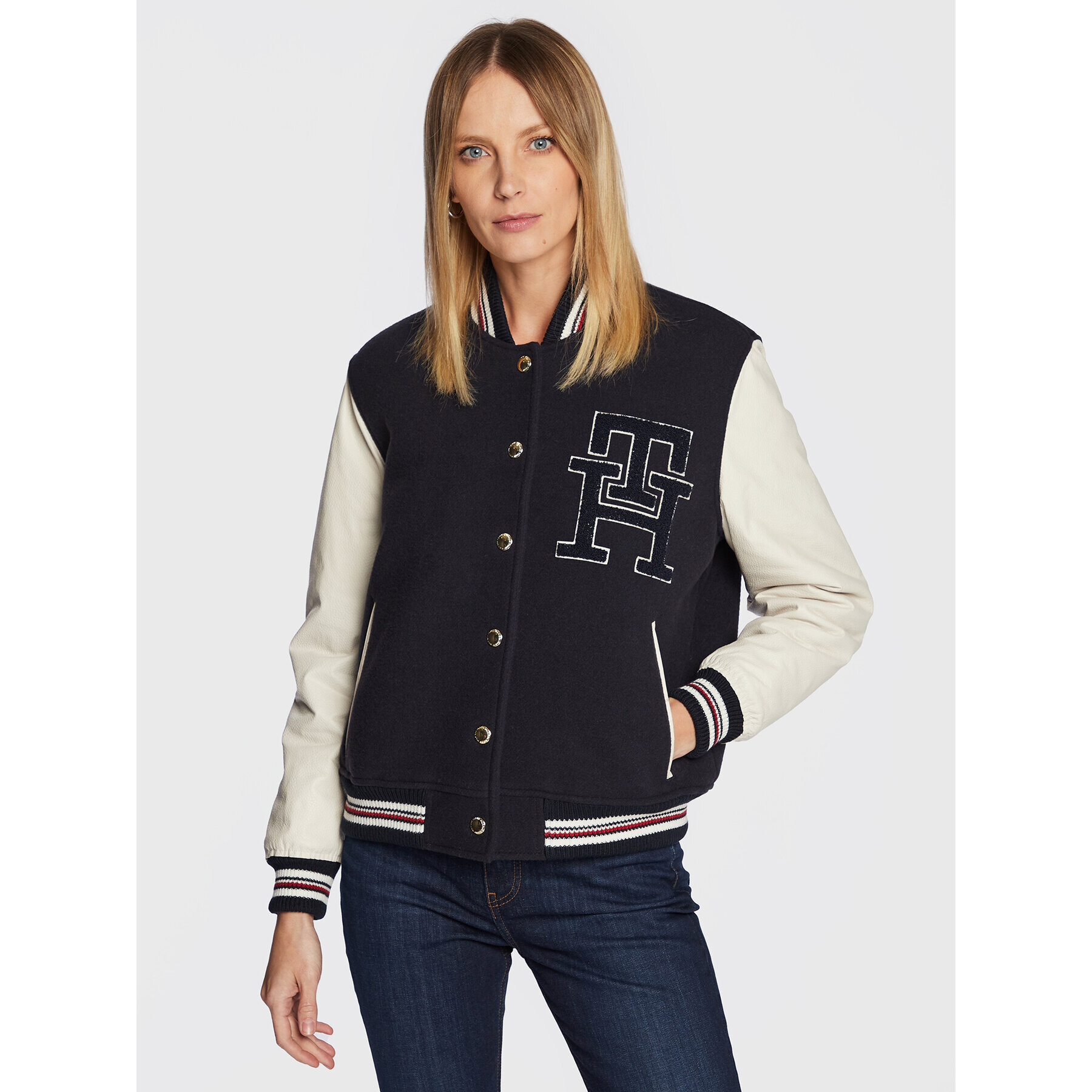 Tommy Hilfiger Яке бомбър Blend WW0WW37308 Тъмносин Regular Fit - Pepit.bg