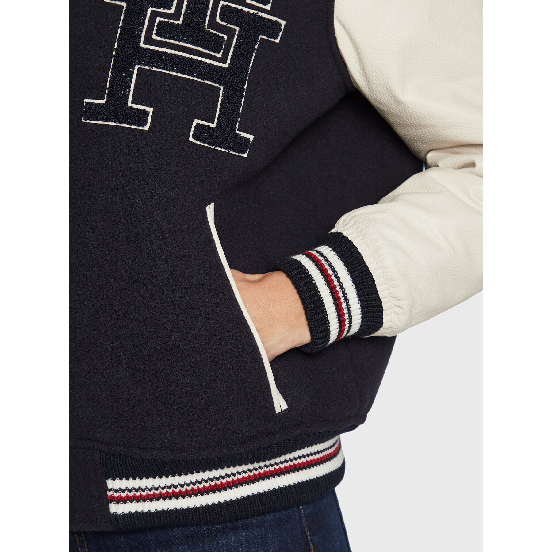 Tommy Hilfiger Яке бомбър Blend WW0WW37308 Тъмносин Regular Fit - Pepit.bg