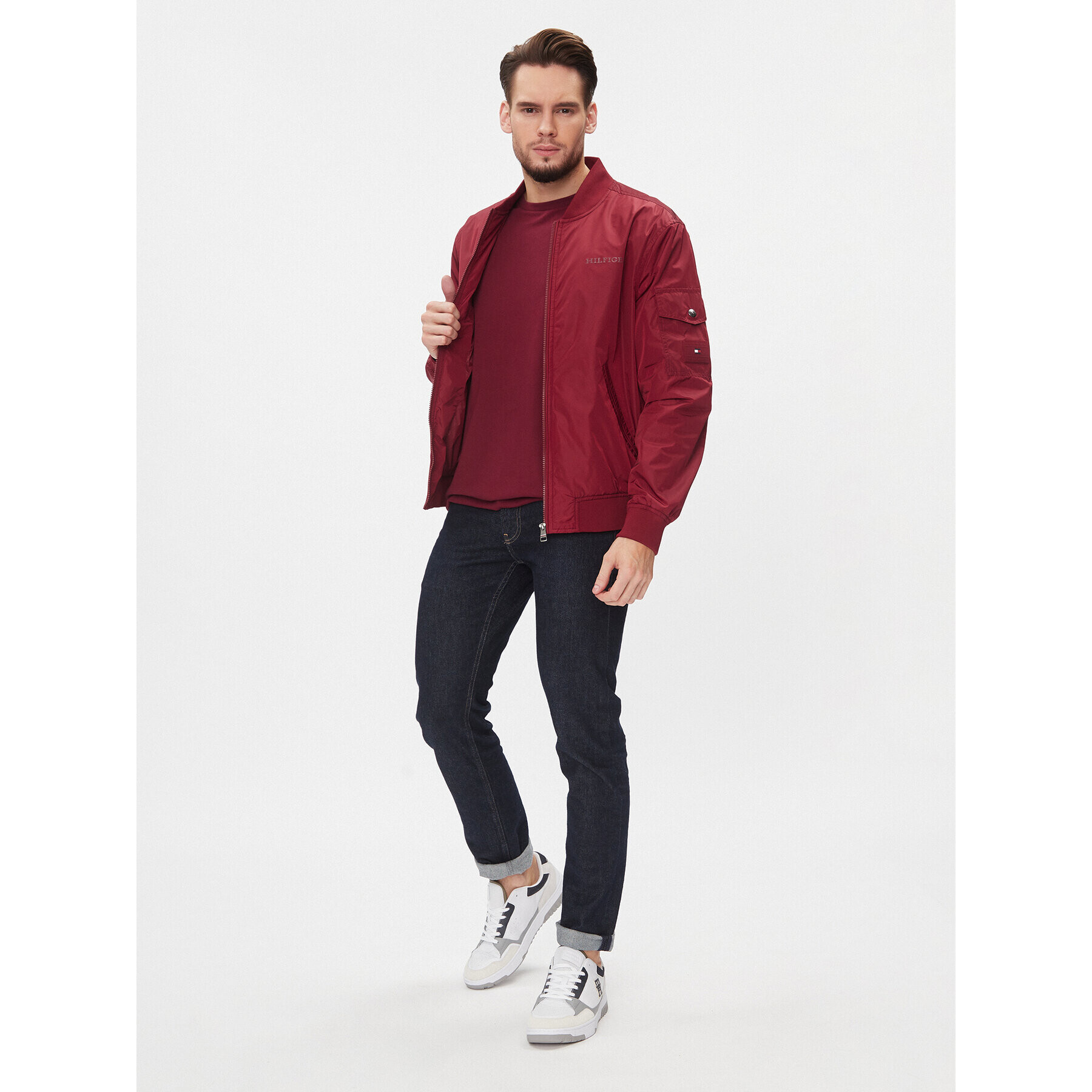 Tommy Hilfiger Яке бомбър MW0MW31642 Червен Regular Fit - Pepit.bg