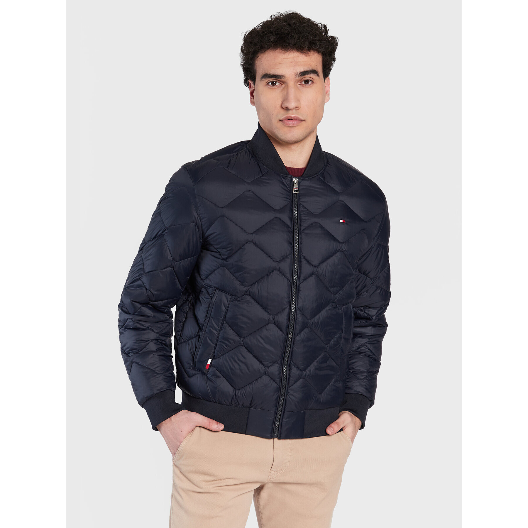 Tommy Hilfiger Яке бомбър Quilted MW0MW29006 Тъмносин Regular Fit - Pepit.bg