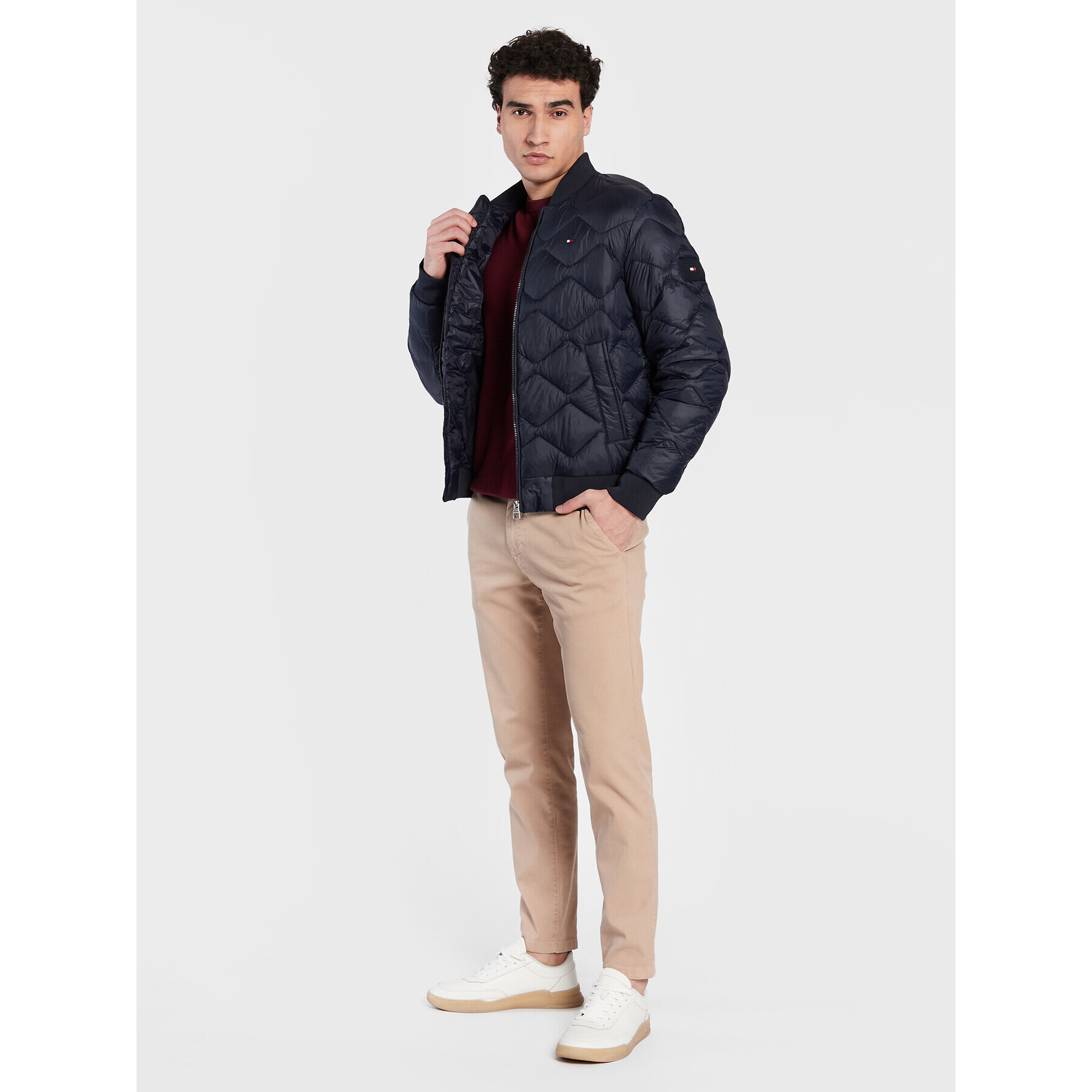 Tommy Hilfiger Яке бомбър Quilted MW0MW29006 Тъмносин Regular Fit - Pepit.bg