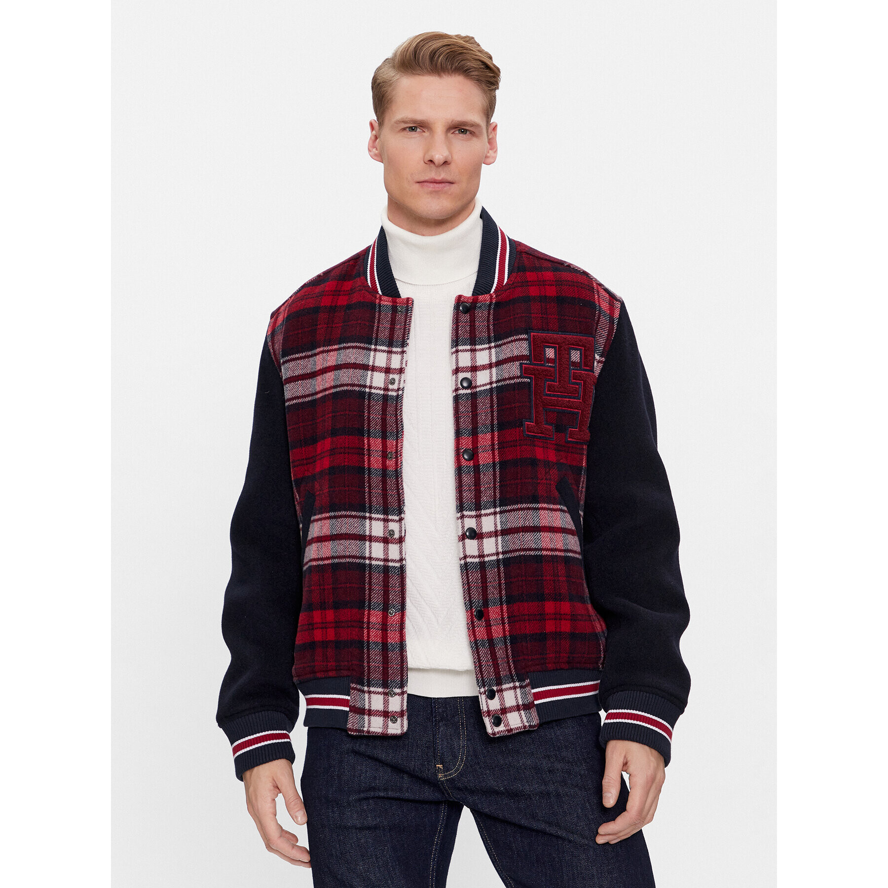 Tommy Hilfiger Яке бомбър Varsity MW0MW34023 Червен Regular Fit - Pepit.bg