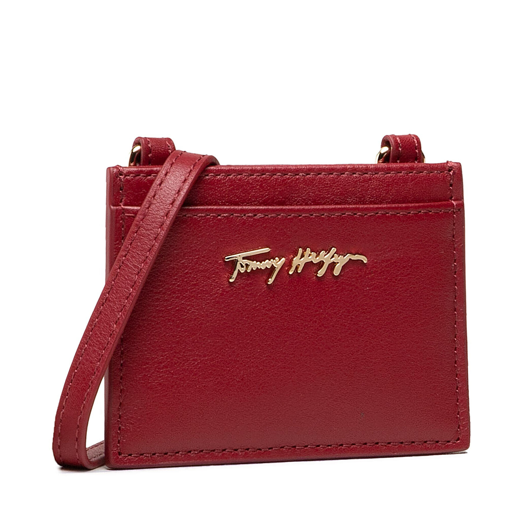 Tommy Hilfiger Калъф за кредитни карти Essential Leather Cc Holder AW0AW10536 Червен - Pepit.bg