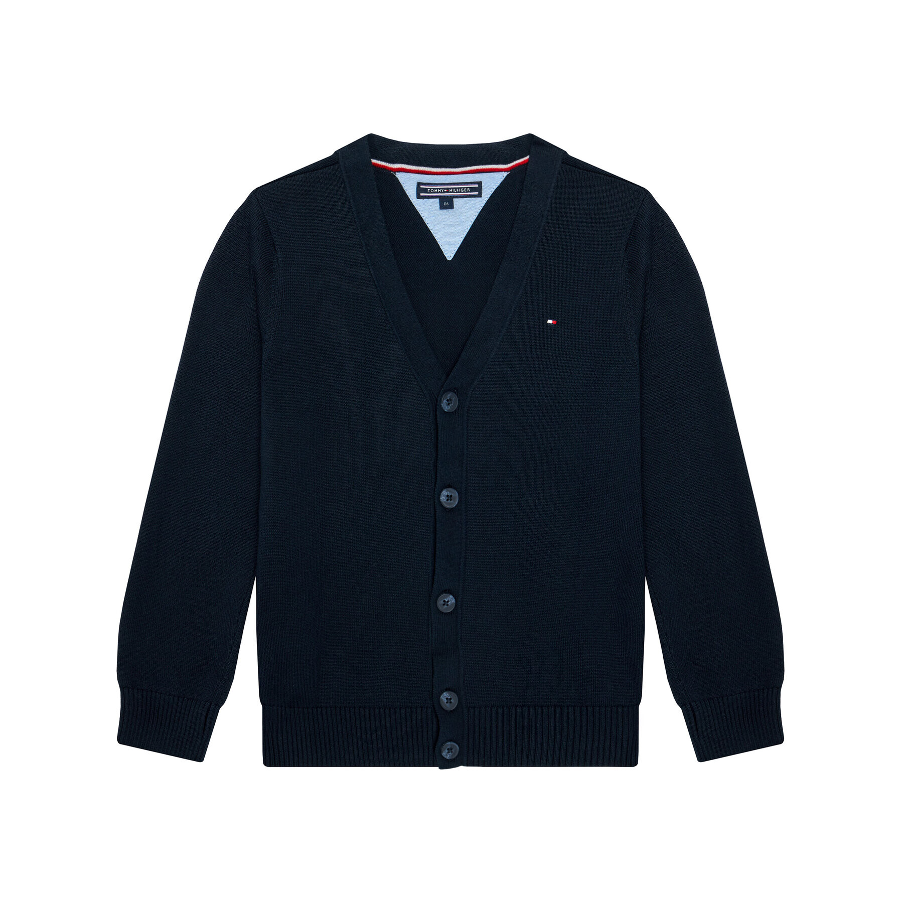 Tommy Hilfiger Кардиган Boys Basic VNeck Ca KB0KB03979 S Тъмносин Regular Fit - Pepit.bg