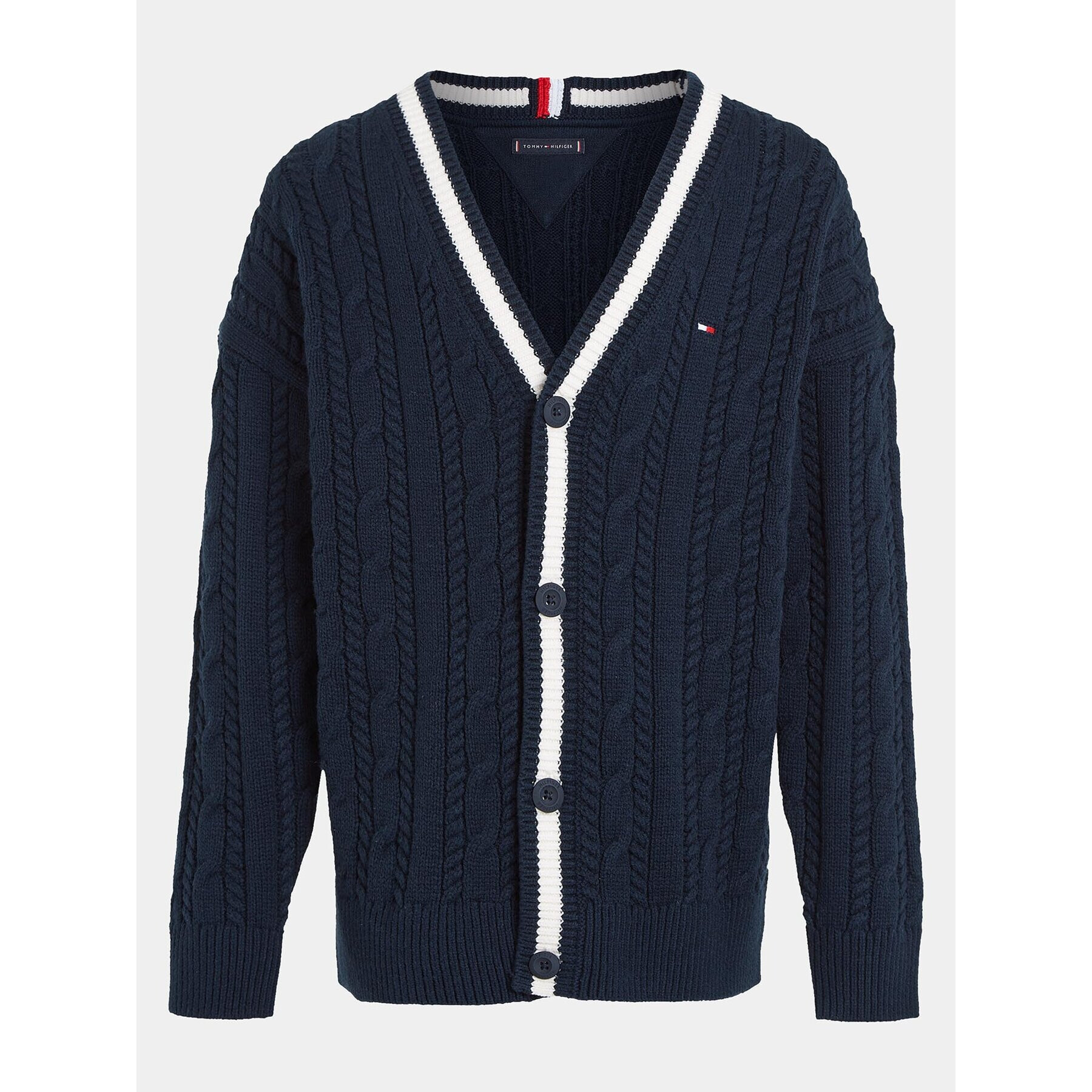 Tommy Hilfiger Кардиган Essential KB0KB08507 Тъмносин Regular Fit - Pepit.bg