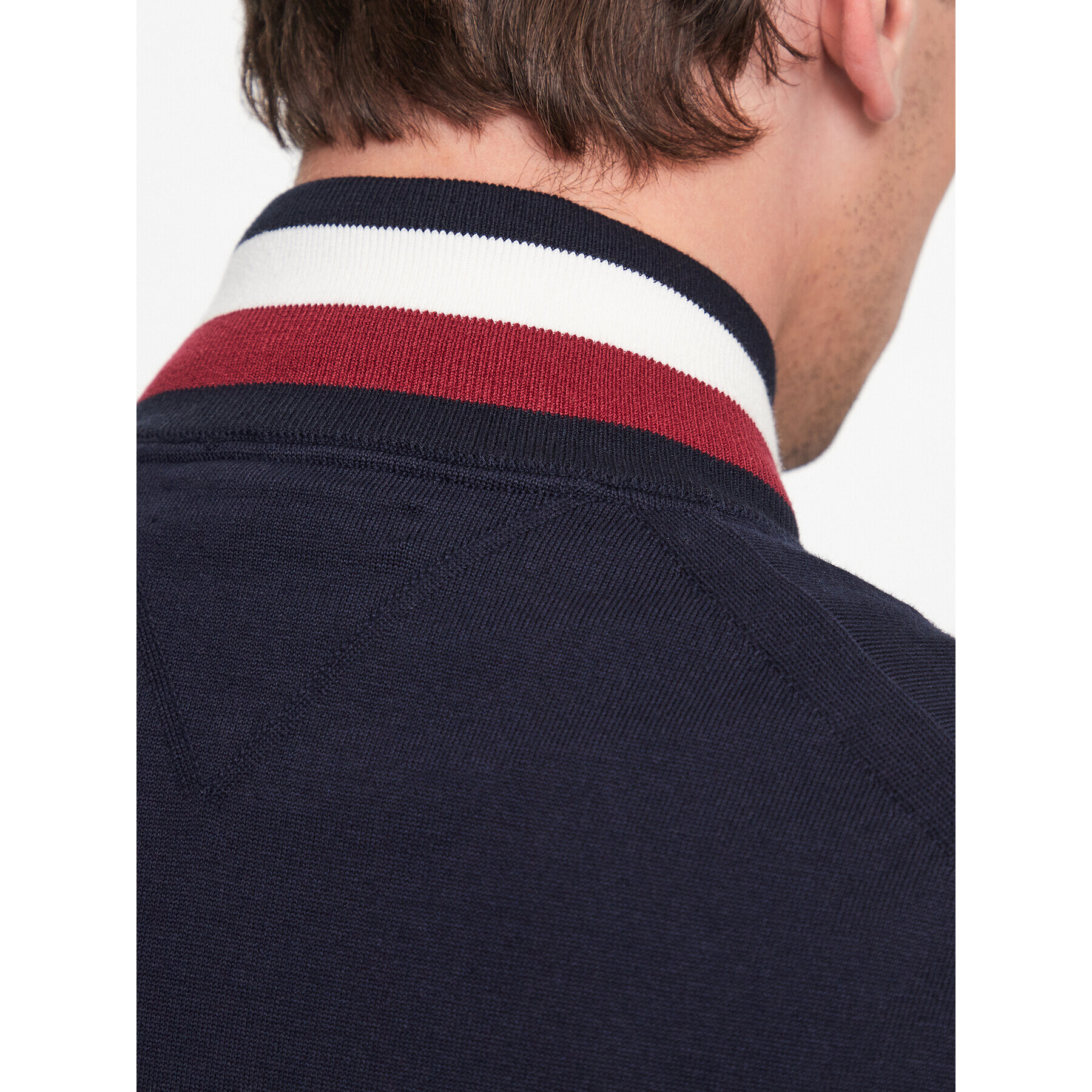 Tommy Hilfiger Кардиган Global Stripe Detail MW0MW32028 Тъмносин Regular Fit - Pepit.bg