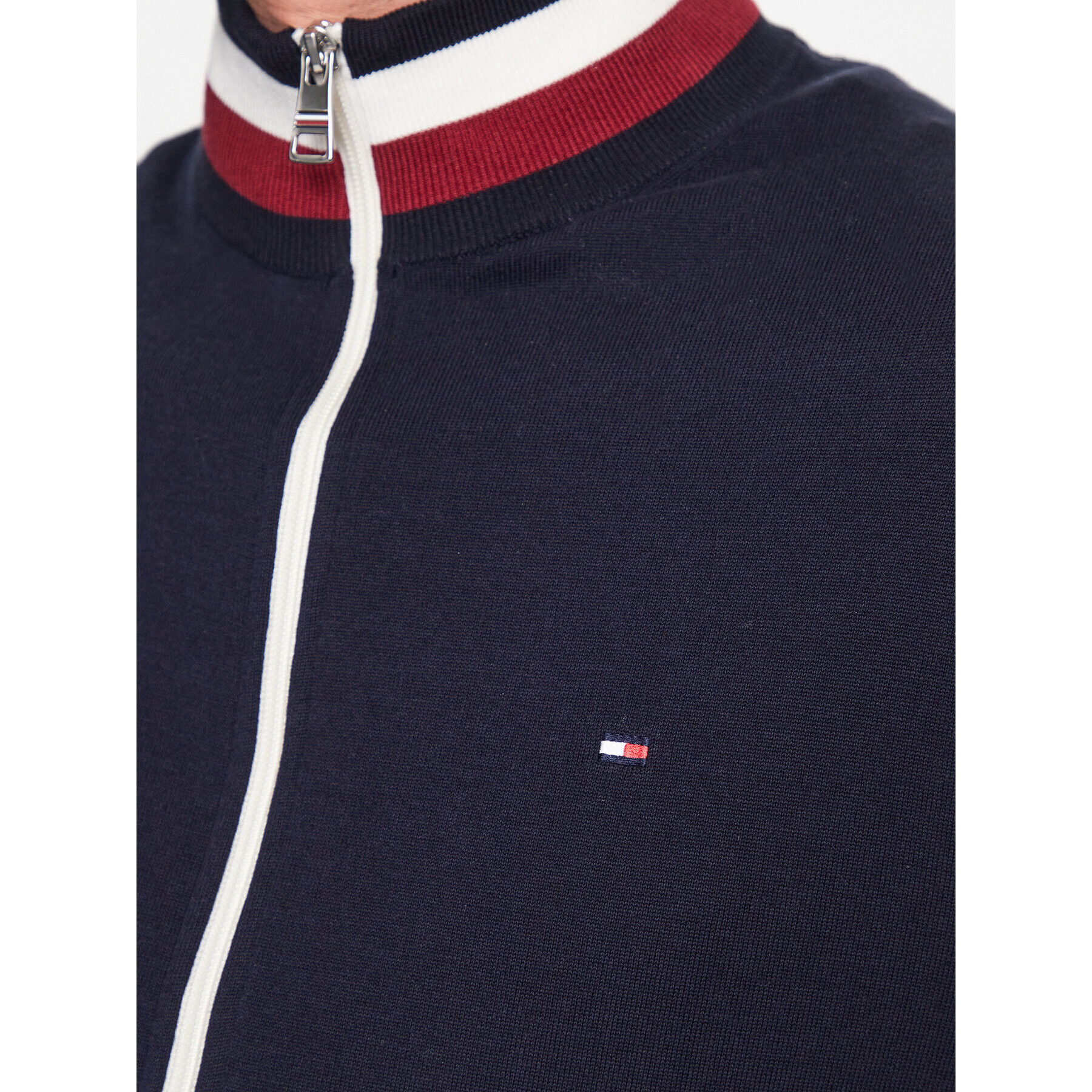 Tommy Hilfiger Кардиган Global Stripe Detail MW0MW32028 Тъмносин Regular Fit - Pepit.bg