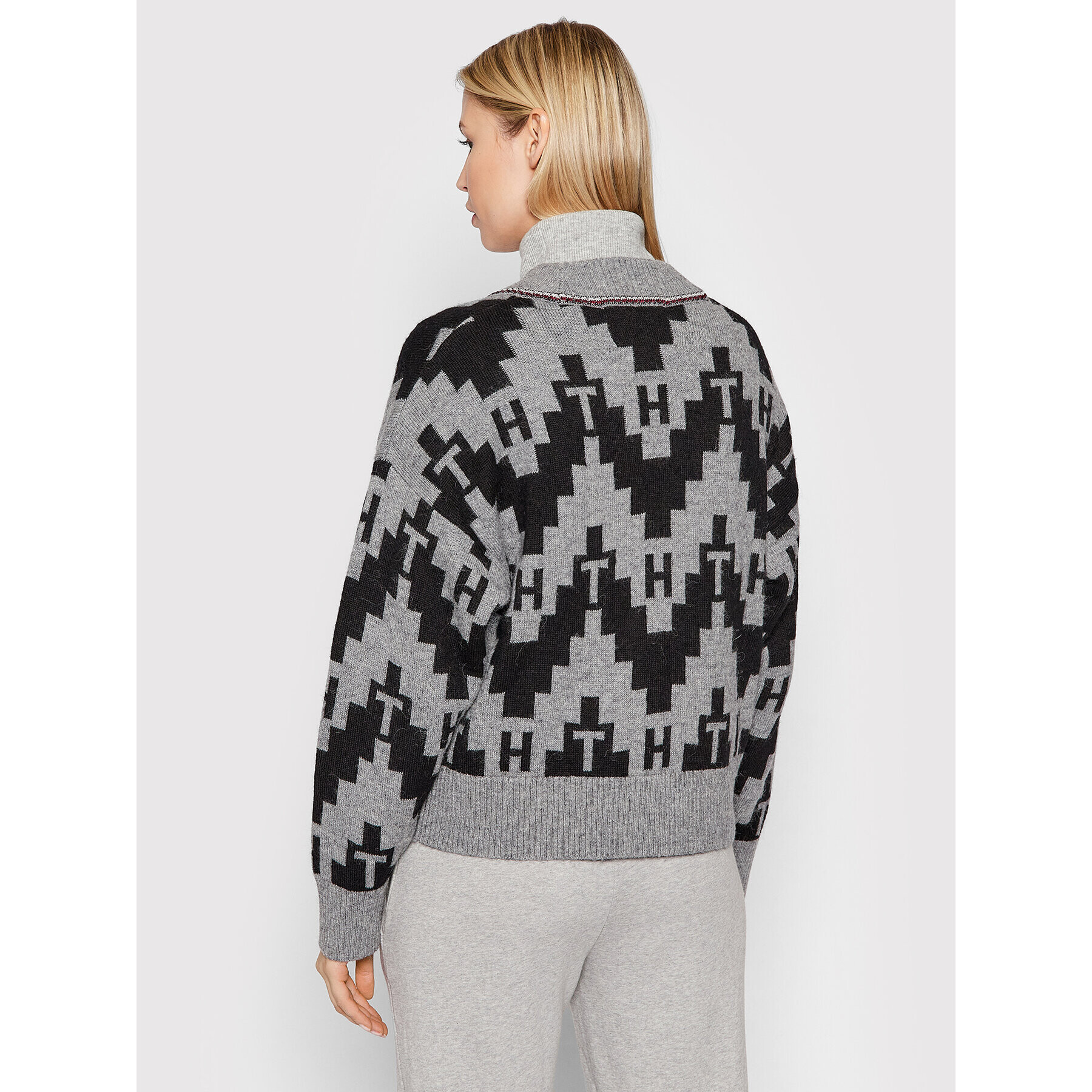 Tommy Hilfiger Кардиган ICONS Fair Isle WW0WW31440 Сив Oversize - Pepit.bg