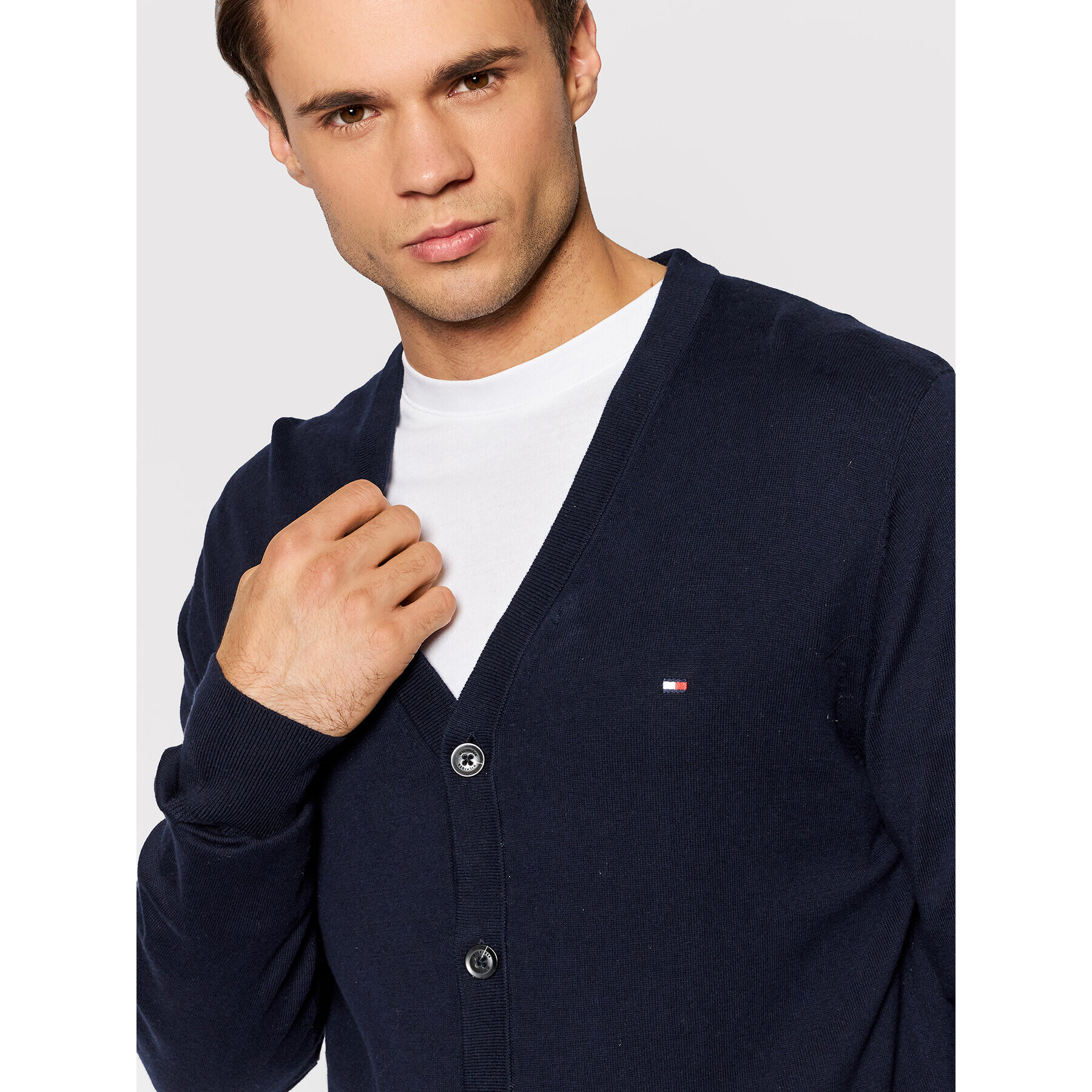 Tommy Hilfiger Кардиган MW0MW21023 Тъмносин Regular Fit - Pepit.bg