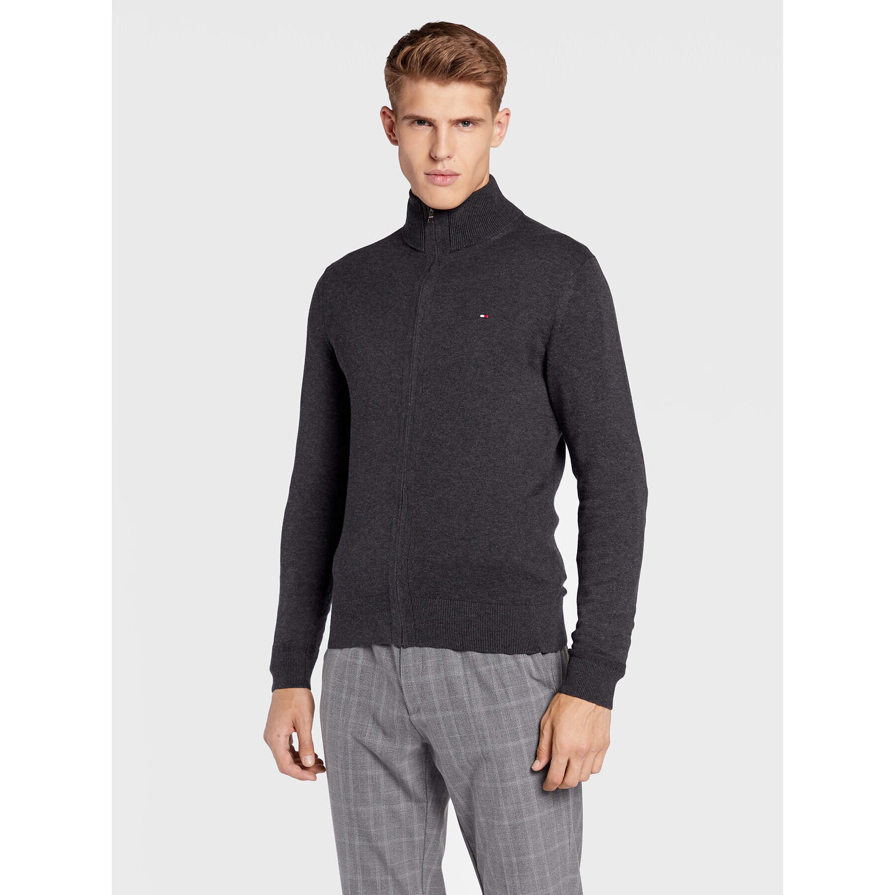 Tommy Hilfiger Кардиган MW0MW28050 Сив Regular Fit - Pepit.bg
