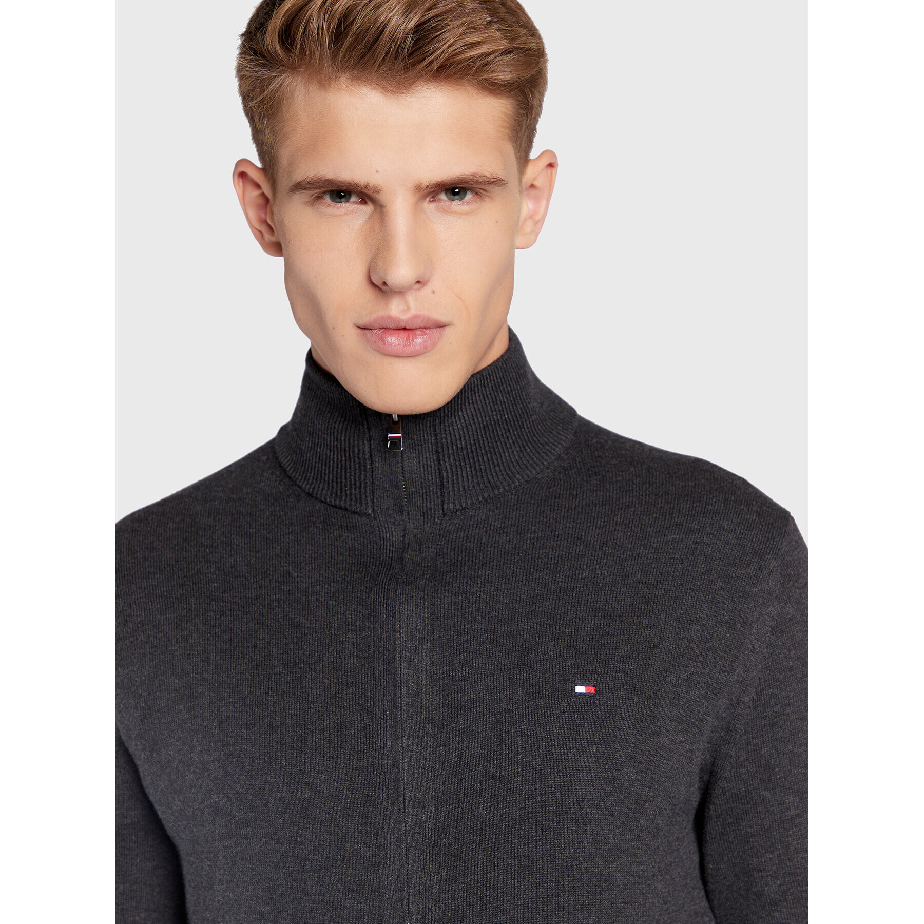 Tommy Hilfiger Кардиган MW0MW28050 Сив Regular Fit - Pepit.bg