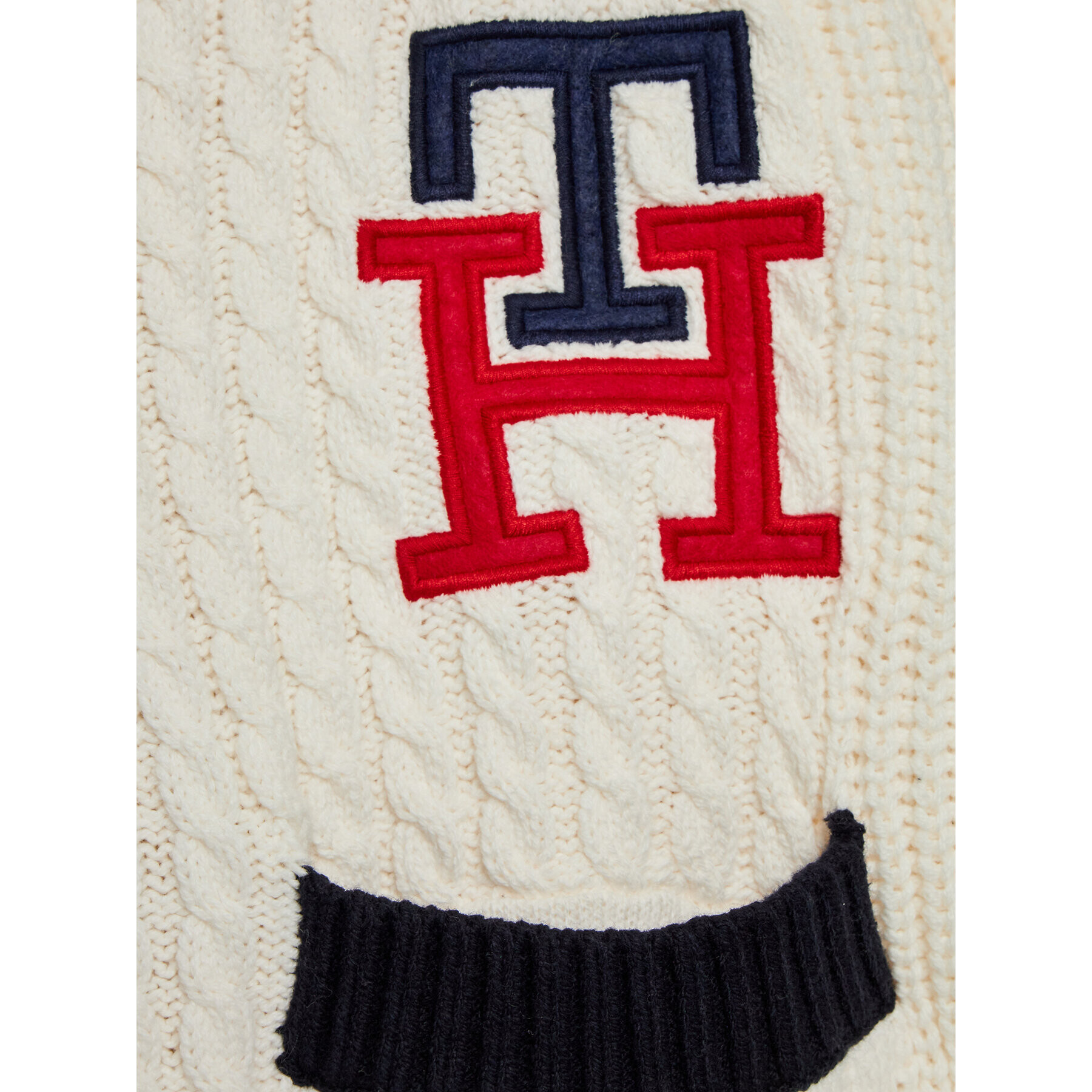 Tommy Hilfiger Кардиган vARSITY mONOGRAM KG0KG07076 D Бял Regular Fit - Pepit.bg