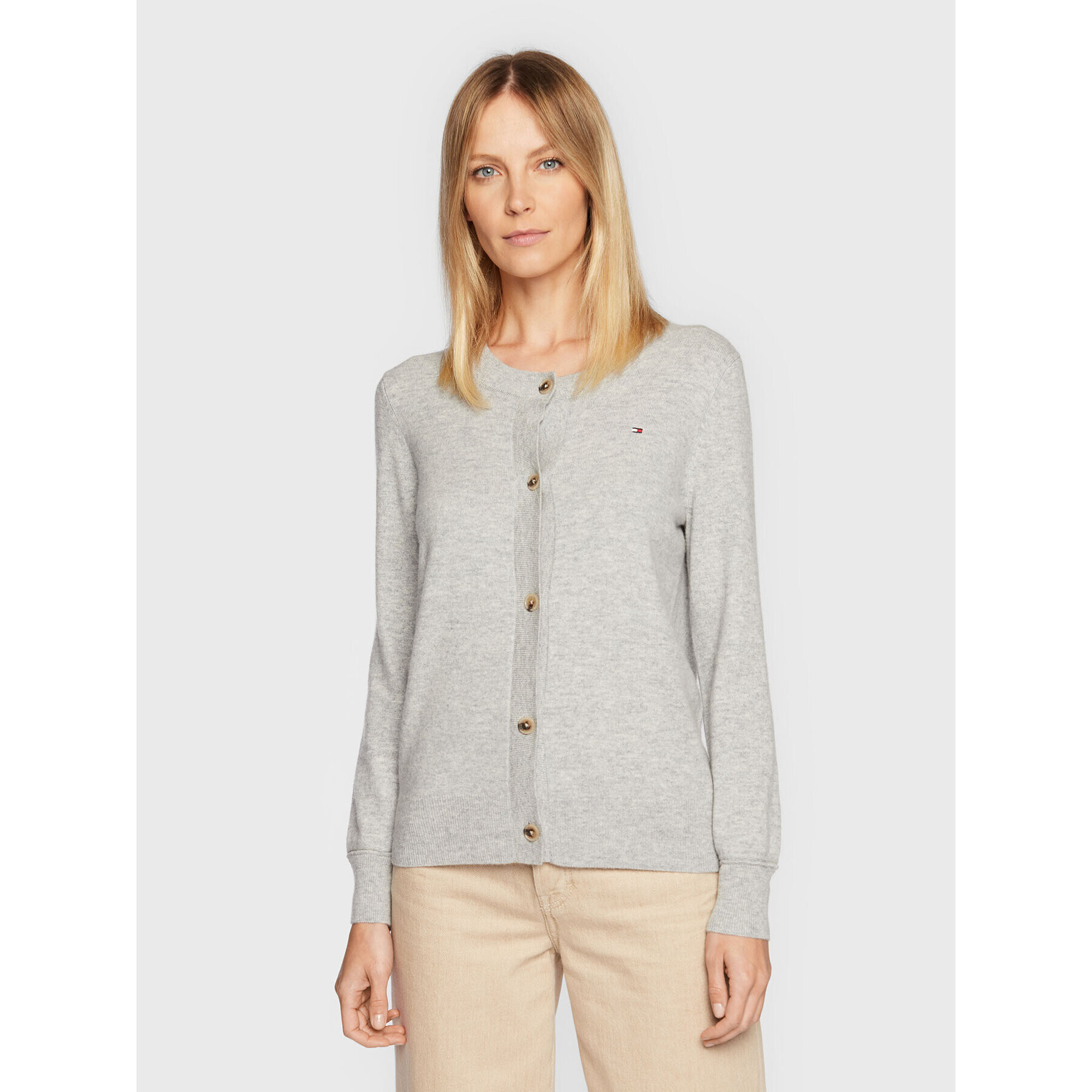 Tommy Hilfiger Кардиган WW0WW35895 Сив Regular Fit - Pepit.bg