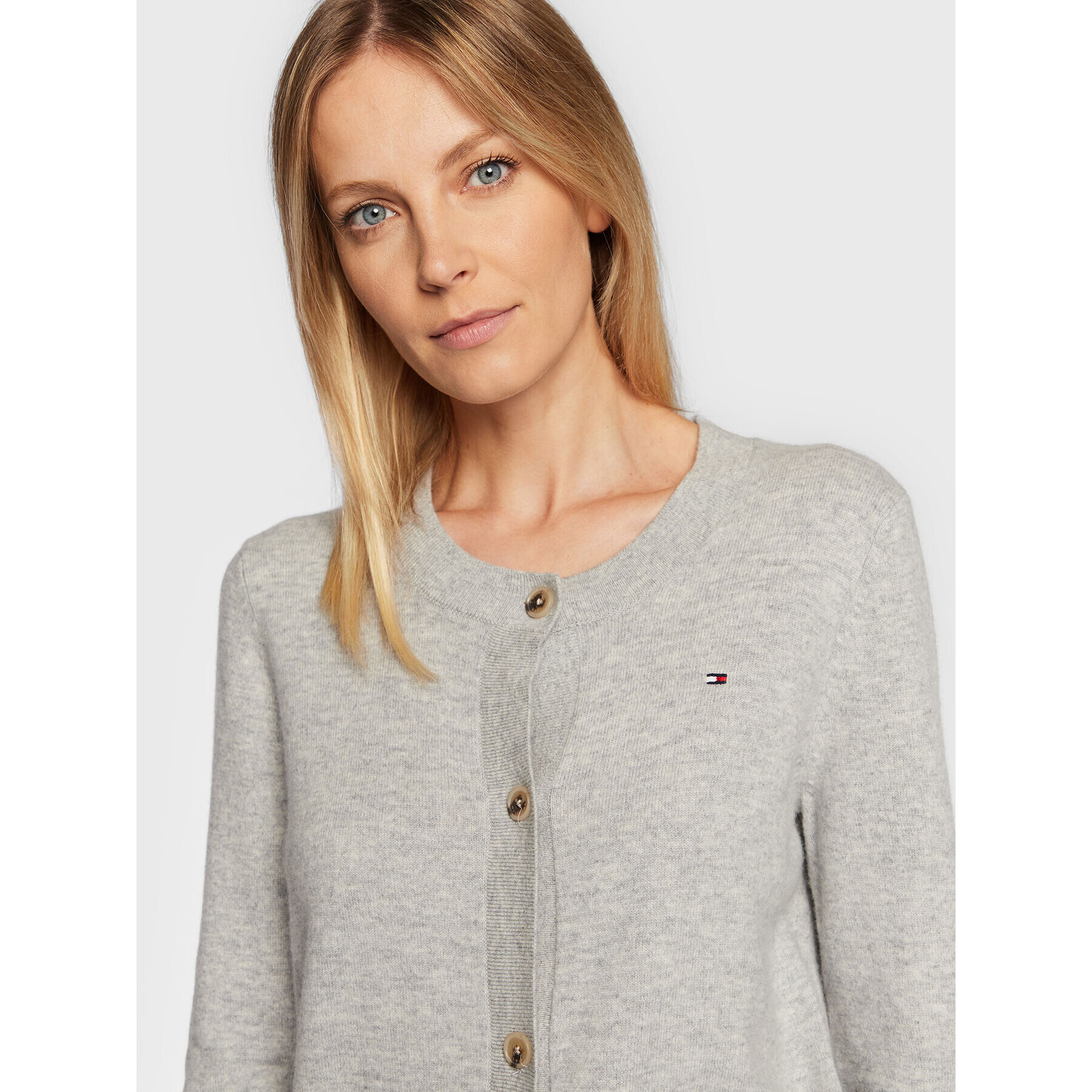 Tommy Hilfiger Кардиган WW0WW35895 Сив Regular Fit - Pepit.bg