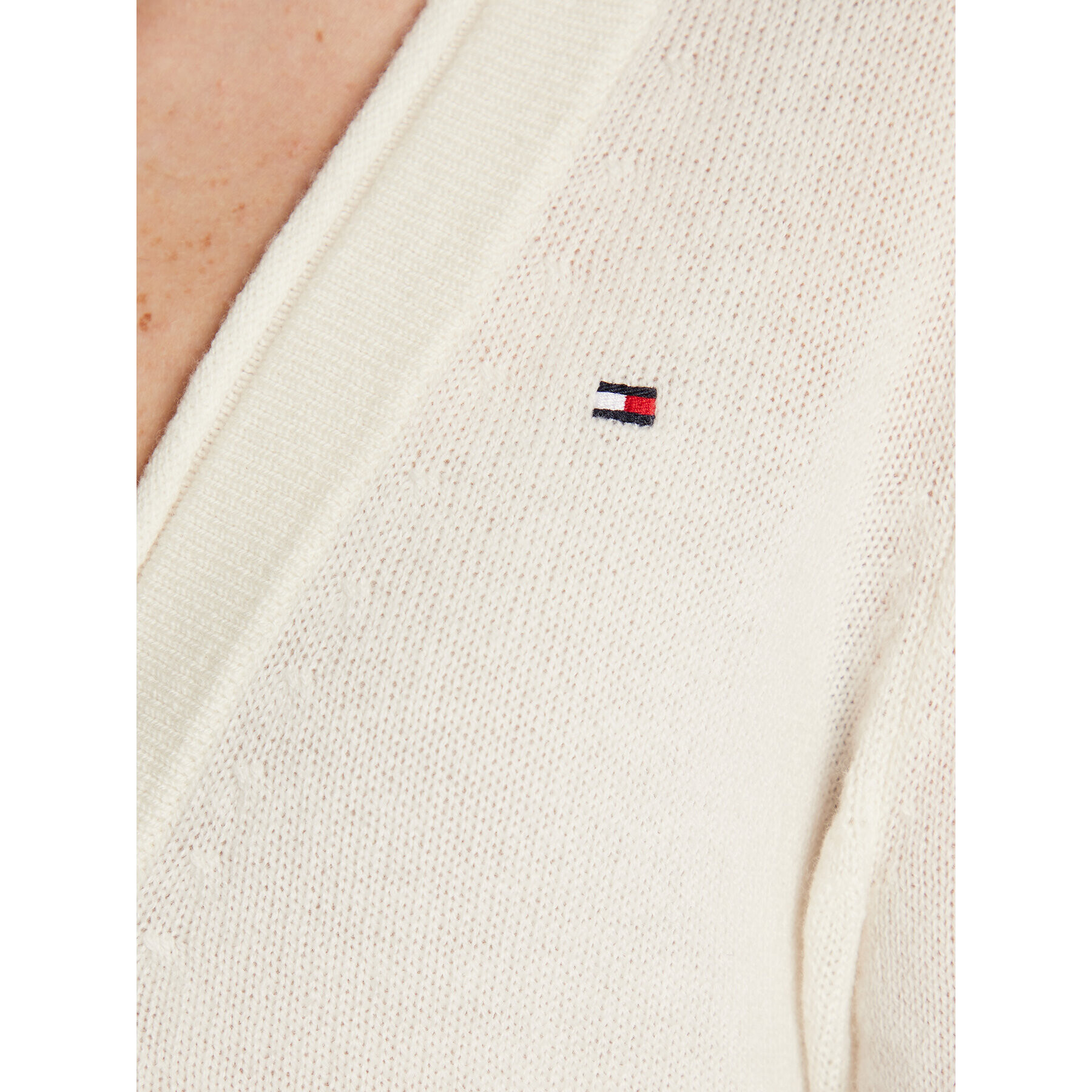Tommy Hilfiger Кардиган WW0WW37015 Екрю Regular Fit - Pepit.bg