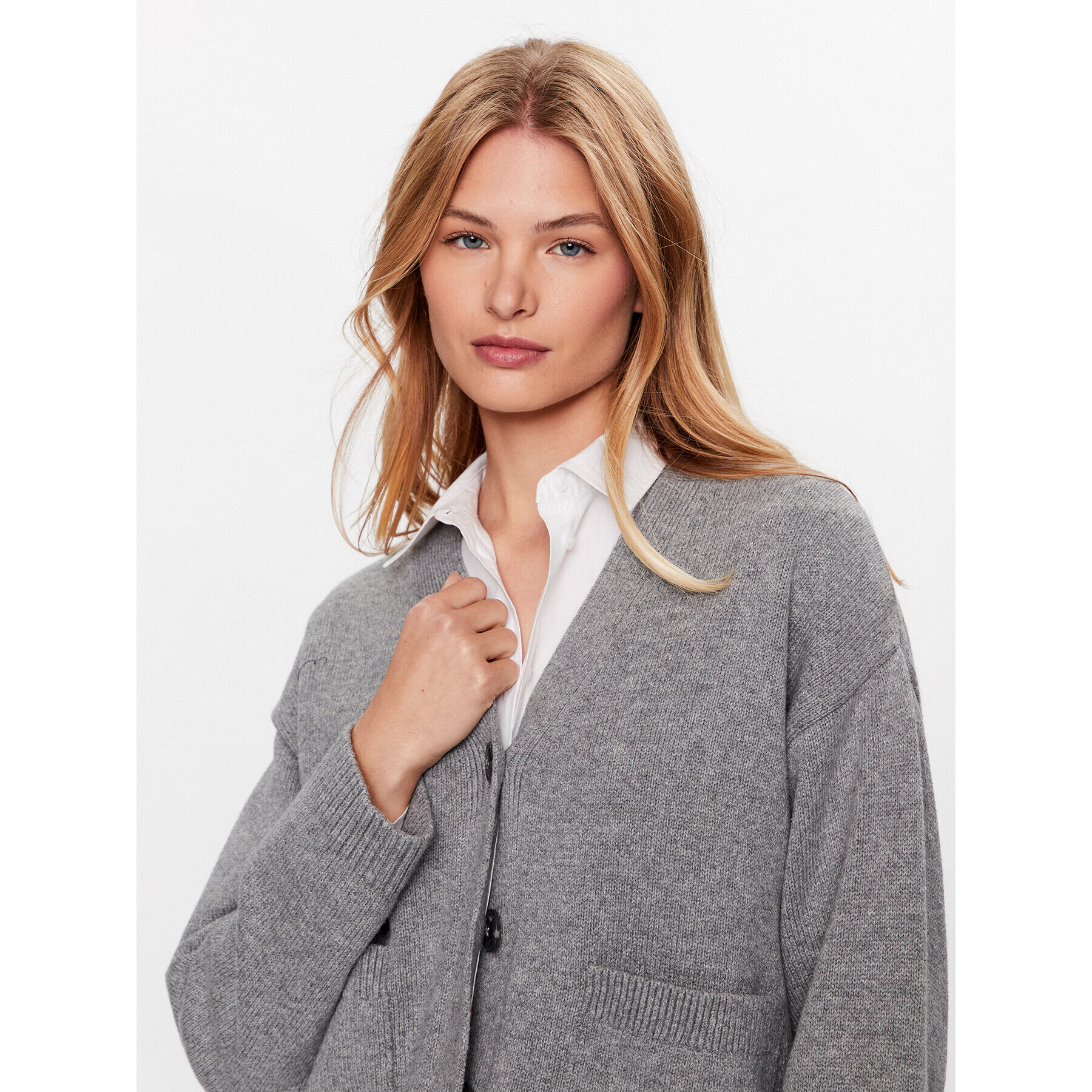 Tommy Hilfiger Кардиган WW0WW39015 Сив Relaxed Fit - Pepit.bg