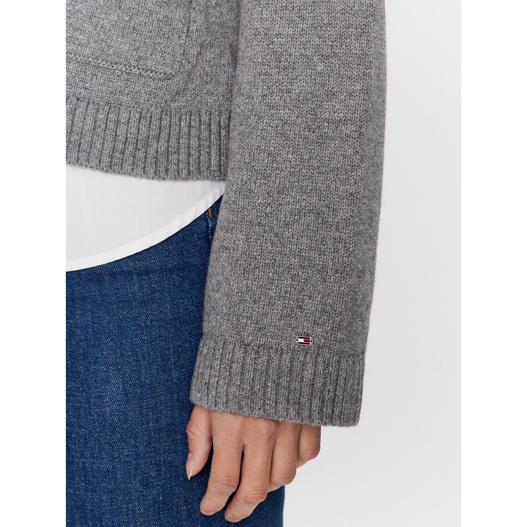 Tommy Hilfiger Кардиган WW0WW39015 Сив Relaxed Fit - Pepit.bg