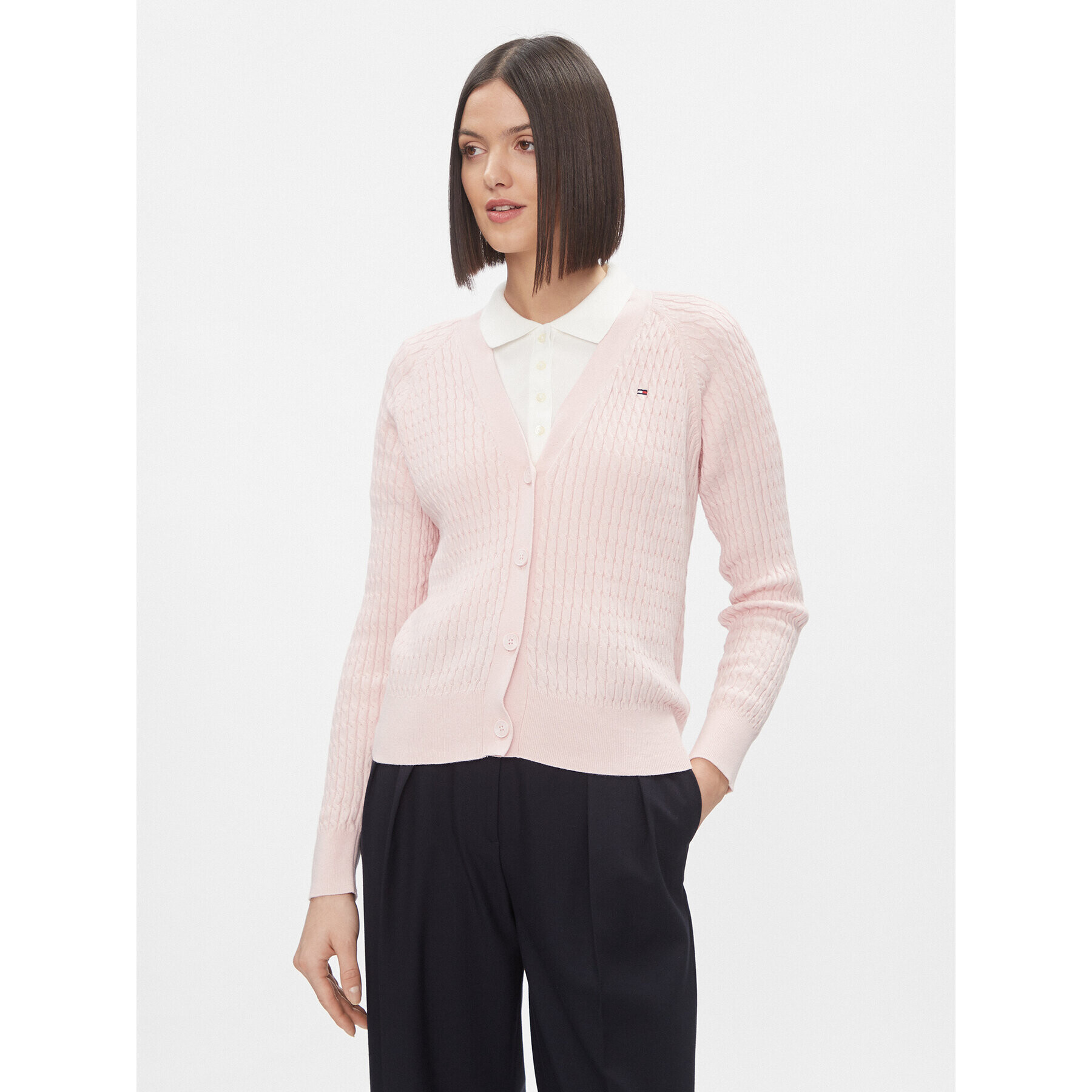 Tommy Hilfiger Кардиган WW0WW40673 Розов Regular Fit - Pepit.bg