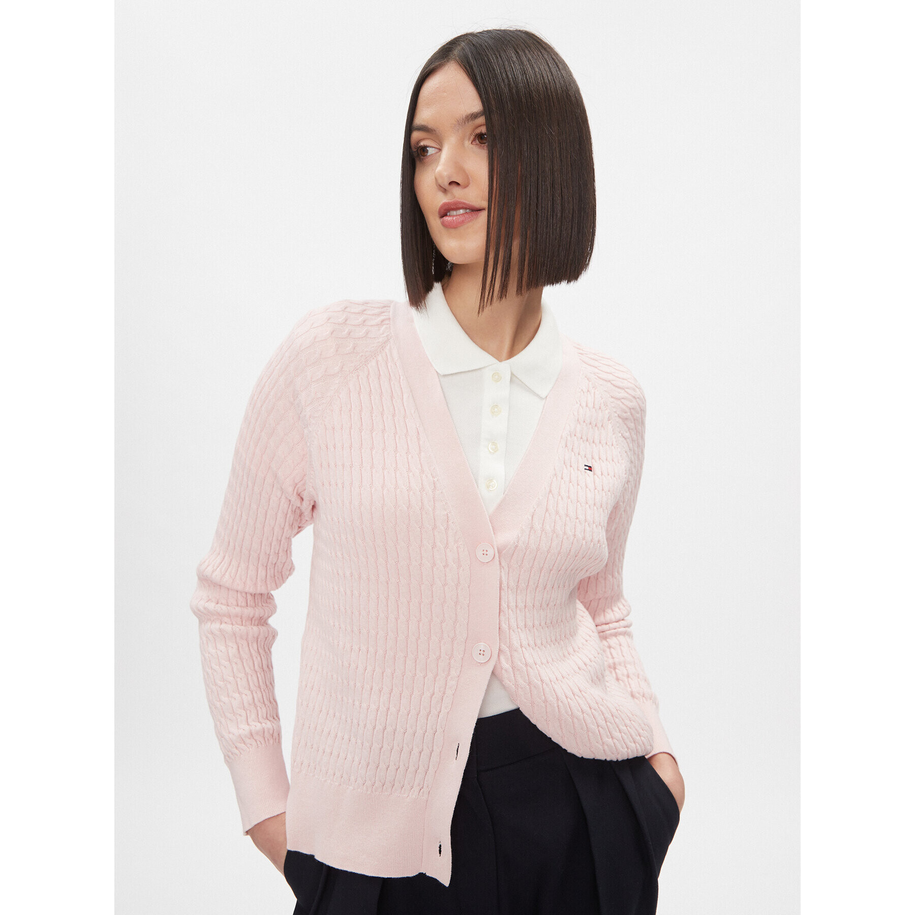 Tommy Hilfiger Кардиган WW0WW40673 Розов Regular Fit - Pepit.bg