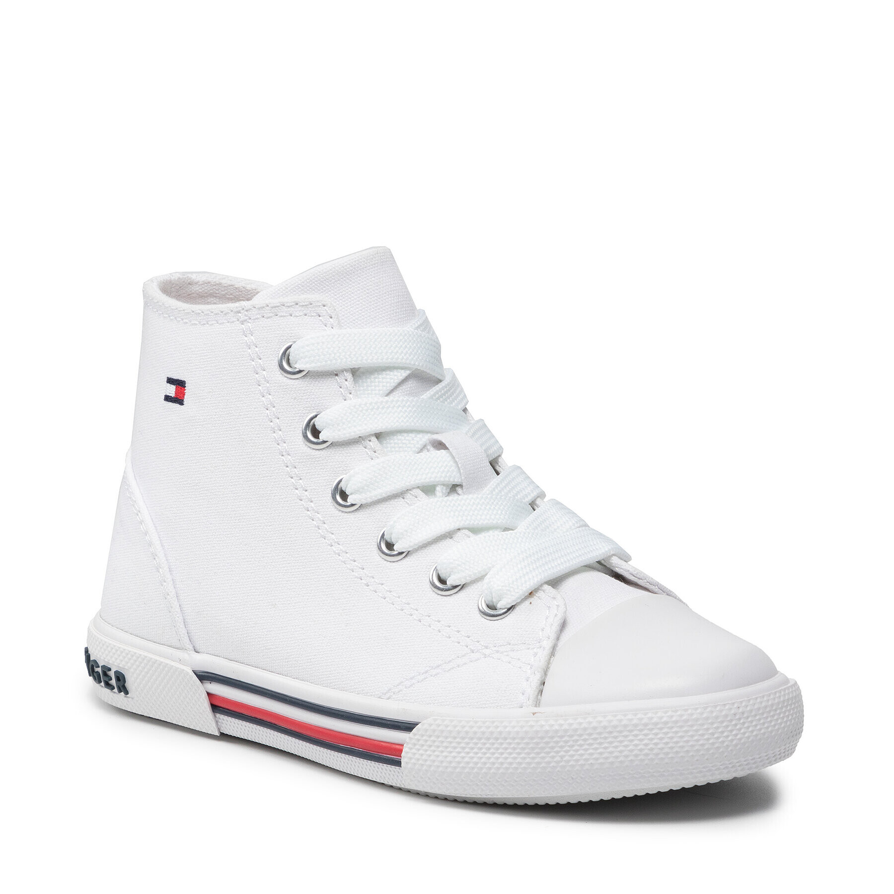 Tommy Hilfiger Кецове Hight Top Lace-Up Lace Sneaker T3X4-32060-0890 M Бял - Pepit.bg