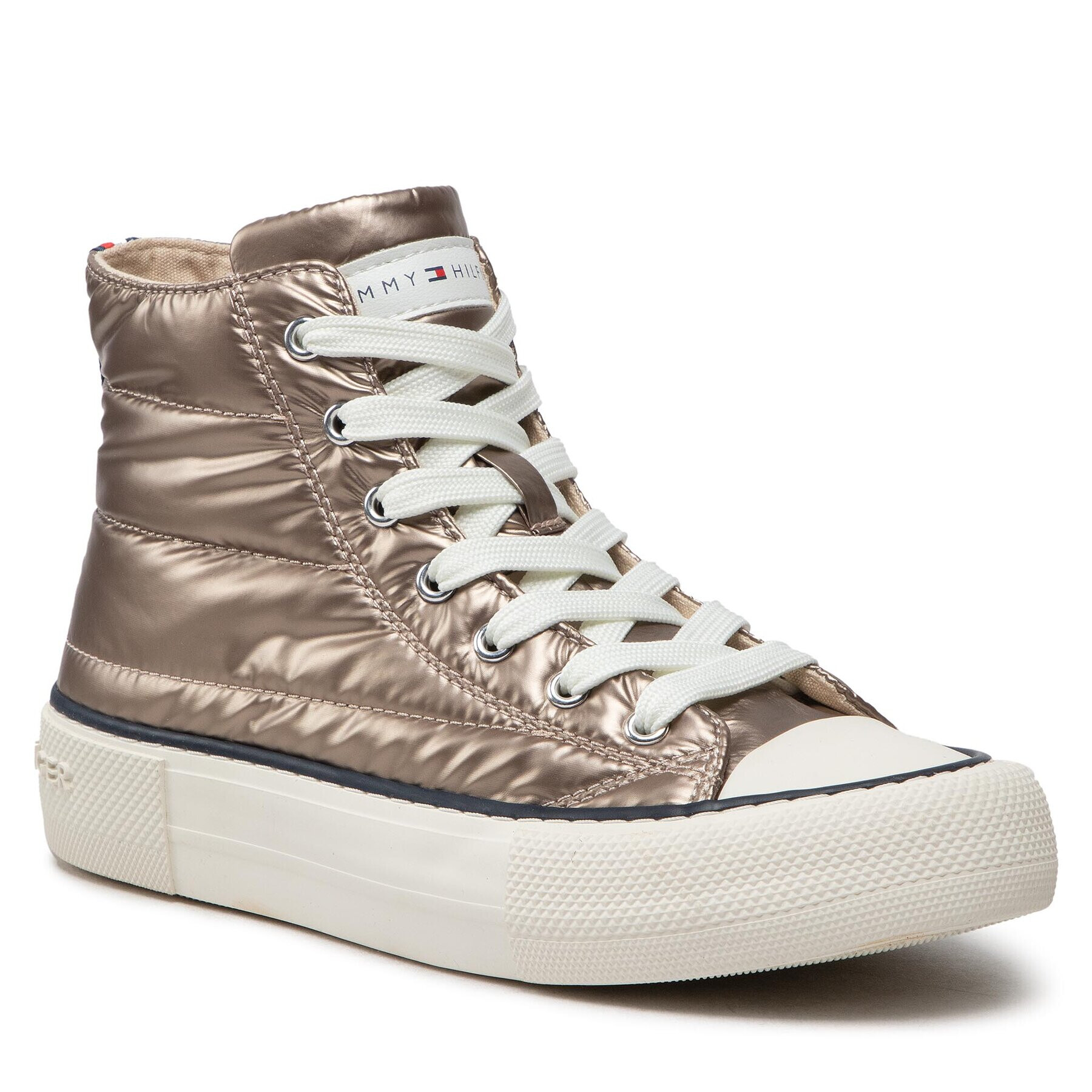 Tommy Hilfiger Кецове High Top Lace-Up Sneaker T3A9-32290-1437 S Златист - Pepit.bg