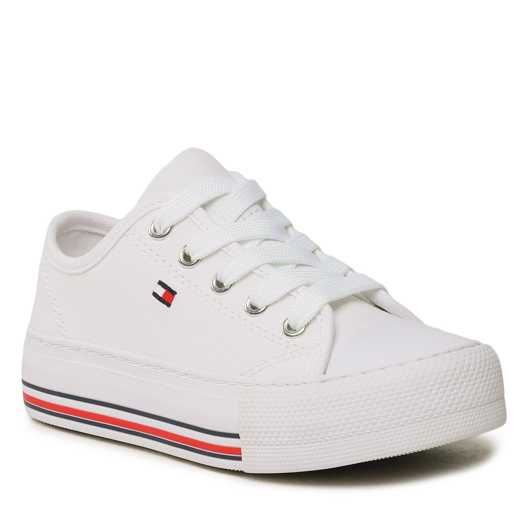 Tommy Hilfiger Кецове Low Cut Lace-Up Sneaker T3A9-32677-0890 M Бял - Pepit.bg