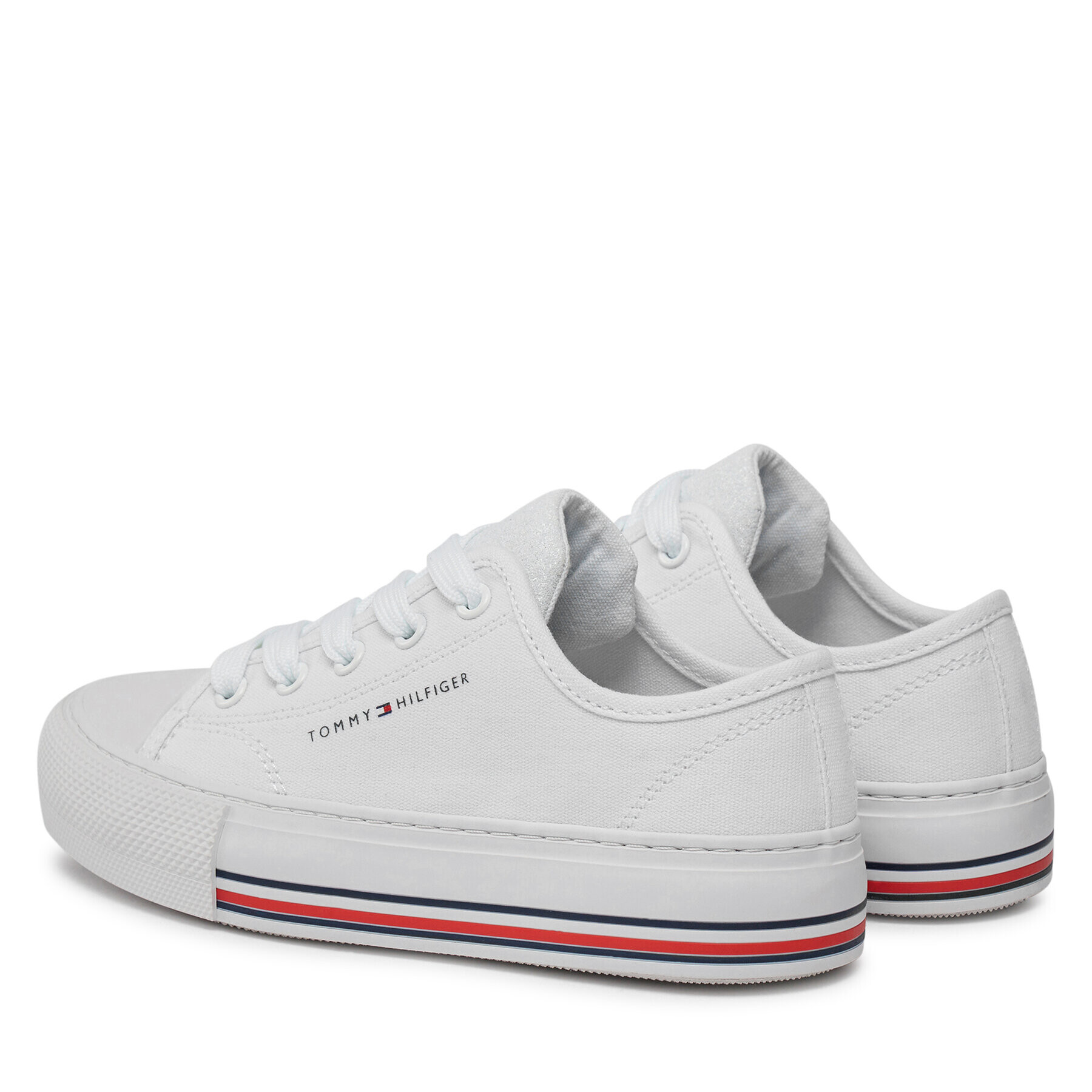 Tommy Hilfiger Кецове Low Cut Lace-Up Sneaker T3A9-33185-1687 M Бял - Pepit.bg