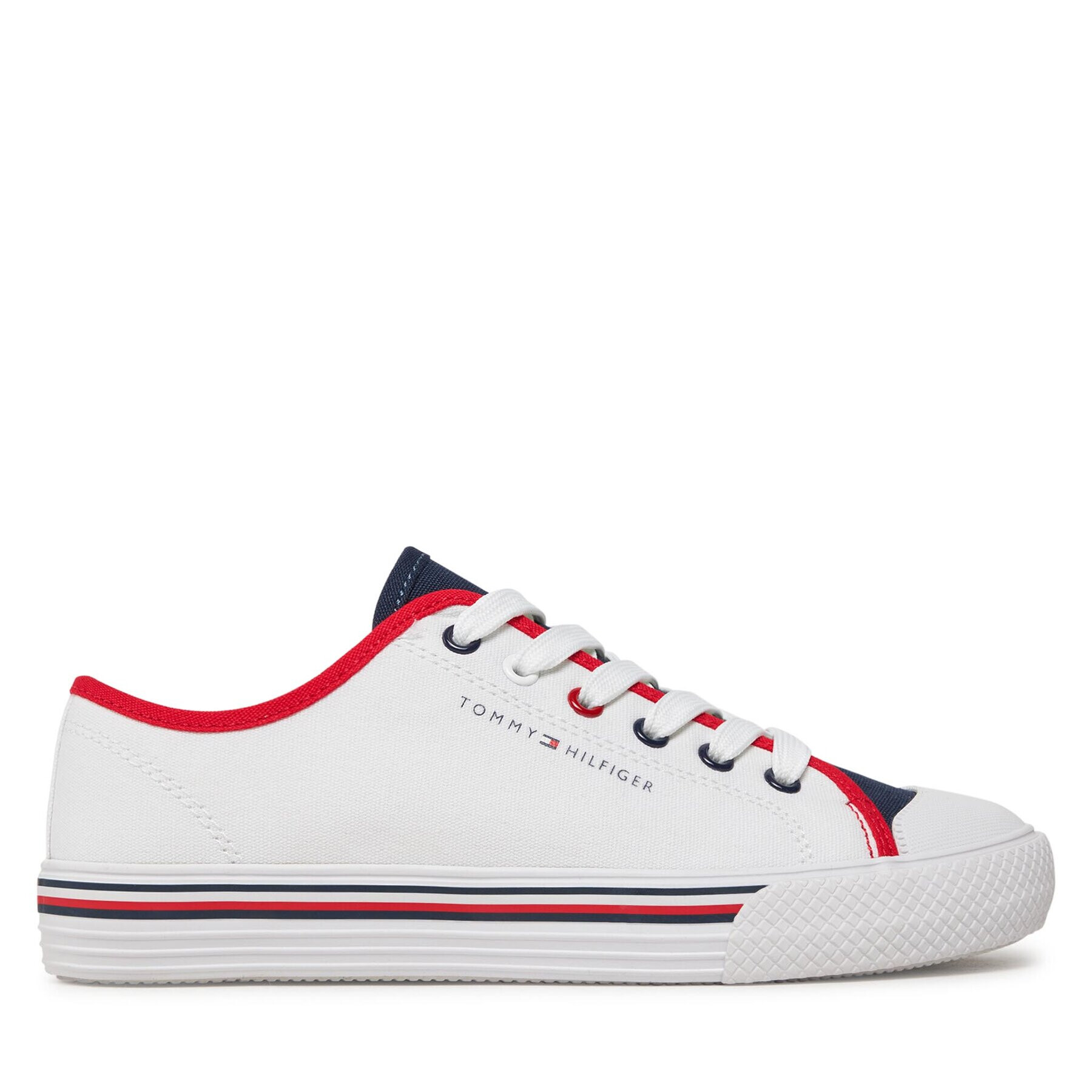 Tommy Hilfiger Кецове Low Cut Lace Up Sneaker T3X9-33325-0890 S Бял - Pepit.bg