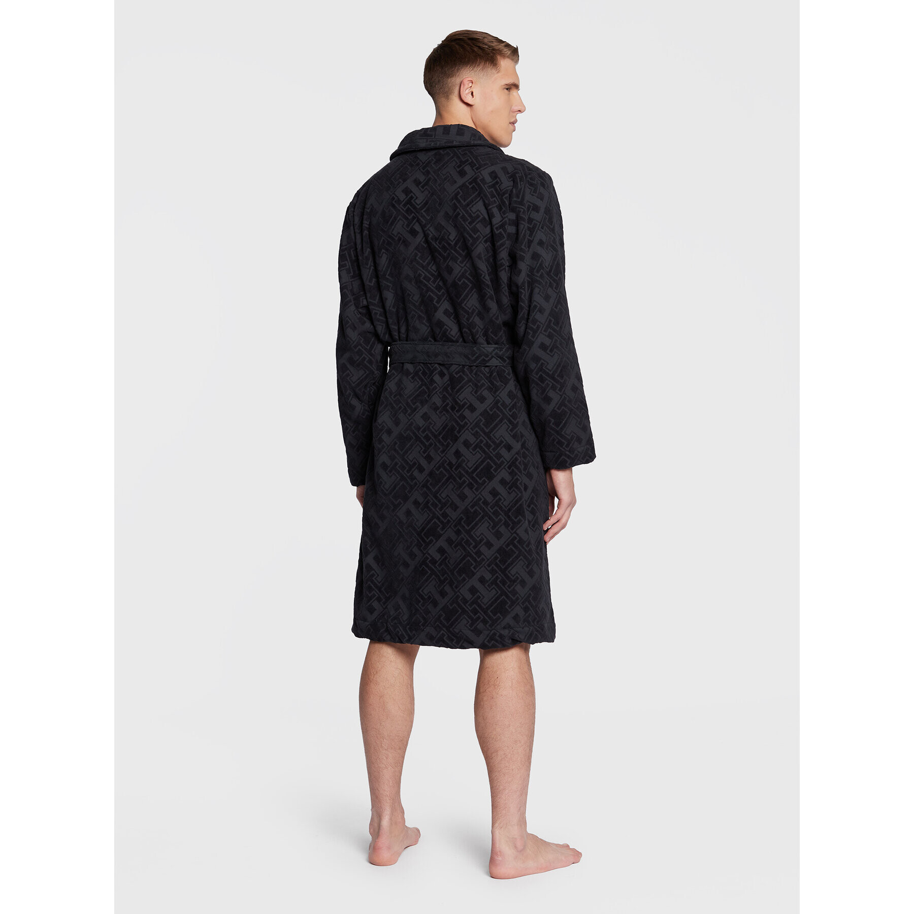 Tommy Hilfiger Халат Allover Logo UM0UM02540 Черен - Pepit.bg