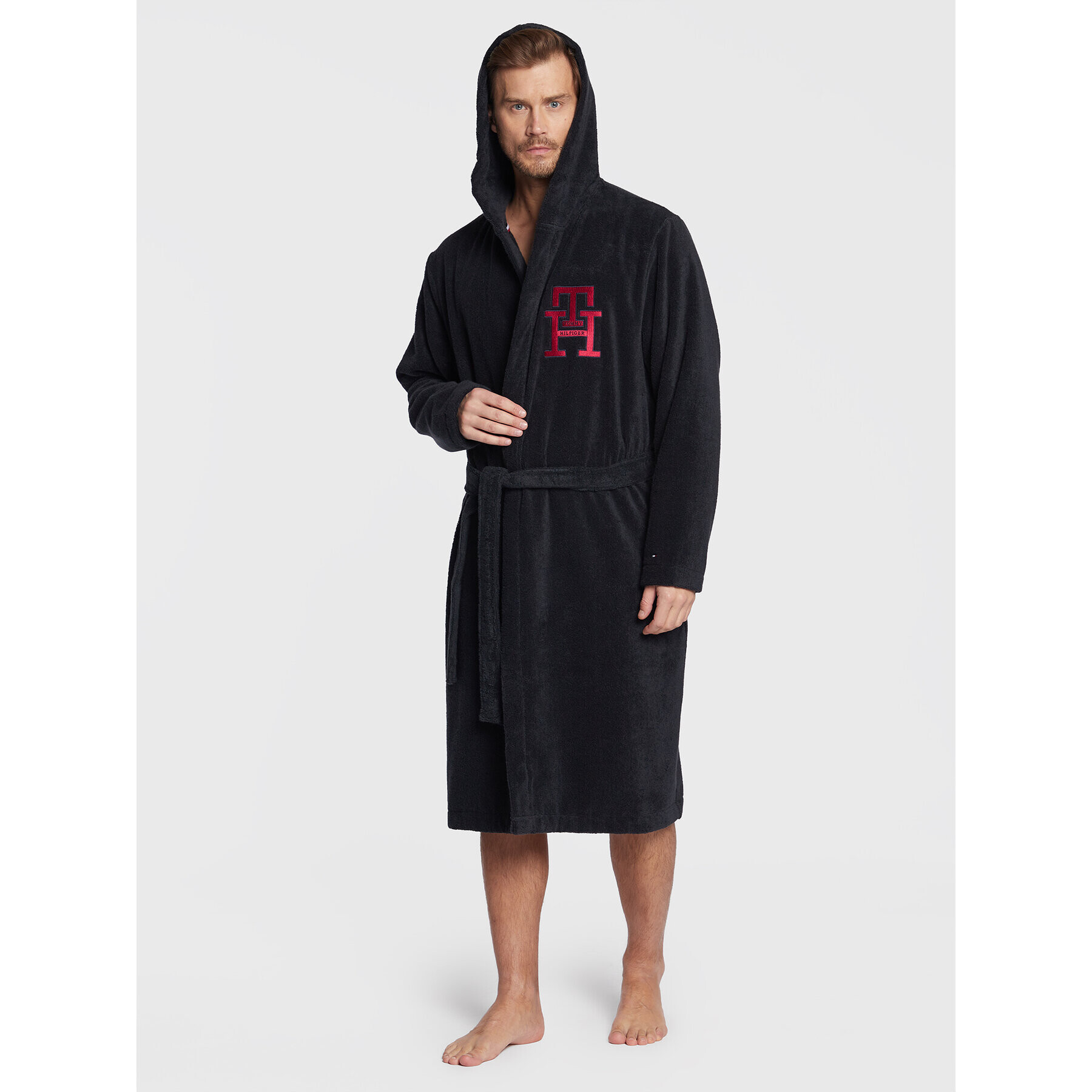 Tommy Hilfiger Халат Interlock UM0UM02672 Тъмносин - Pepit.bg