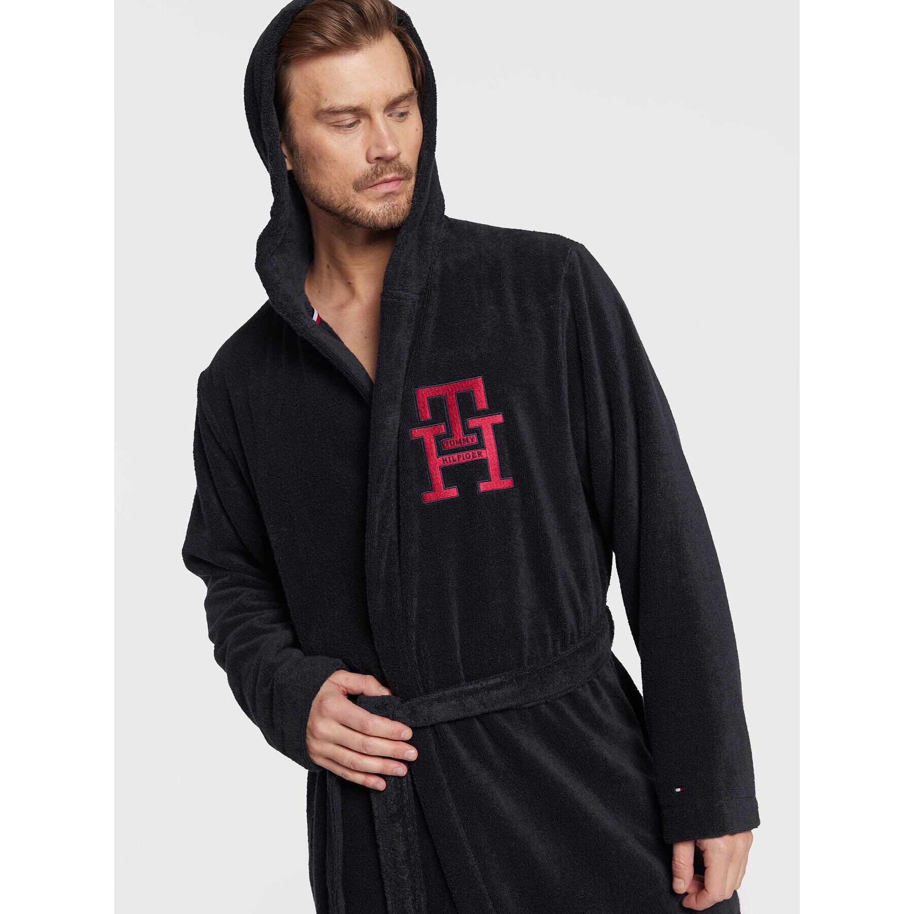 Tommy Hilfiger Халат Interlock UM0UM02672 Тъмносин - Pepit.bg
